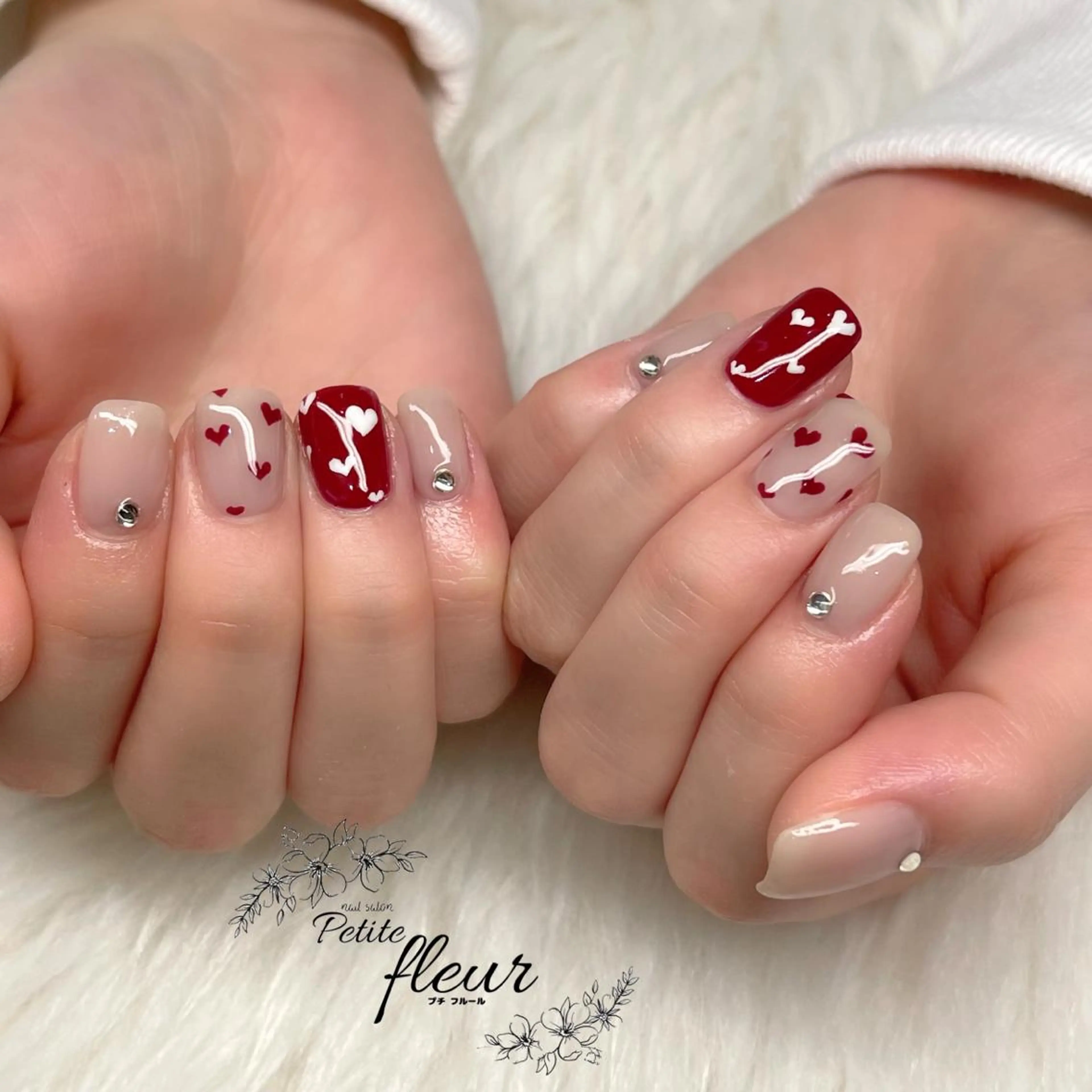 ネイル バレンタイン ❁⃘*。Petite fleur❁⃘*りさのネイルデザイン