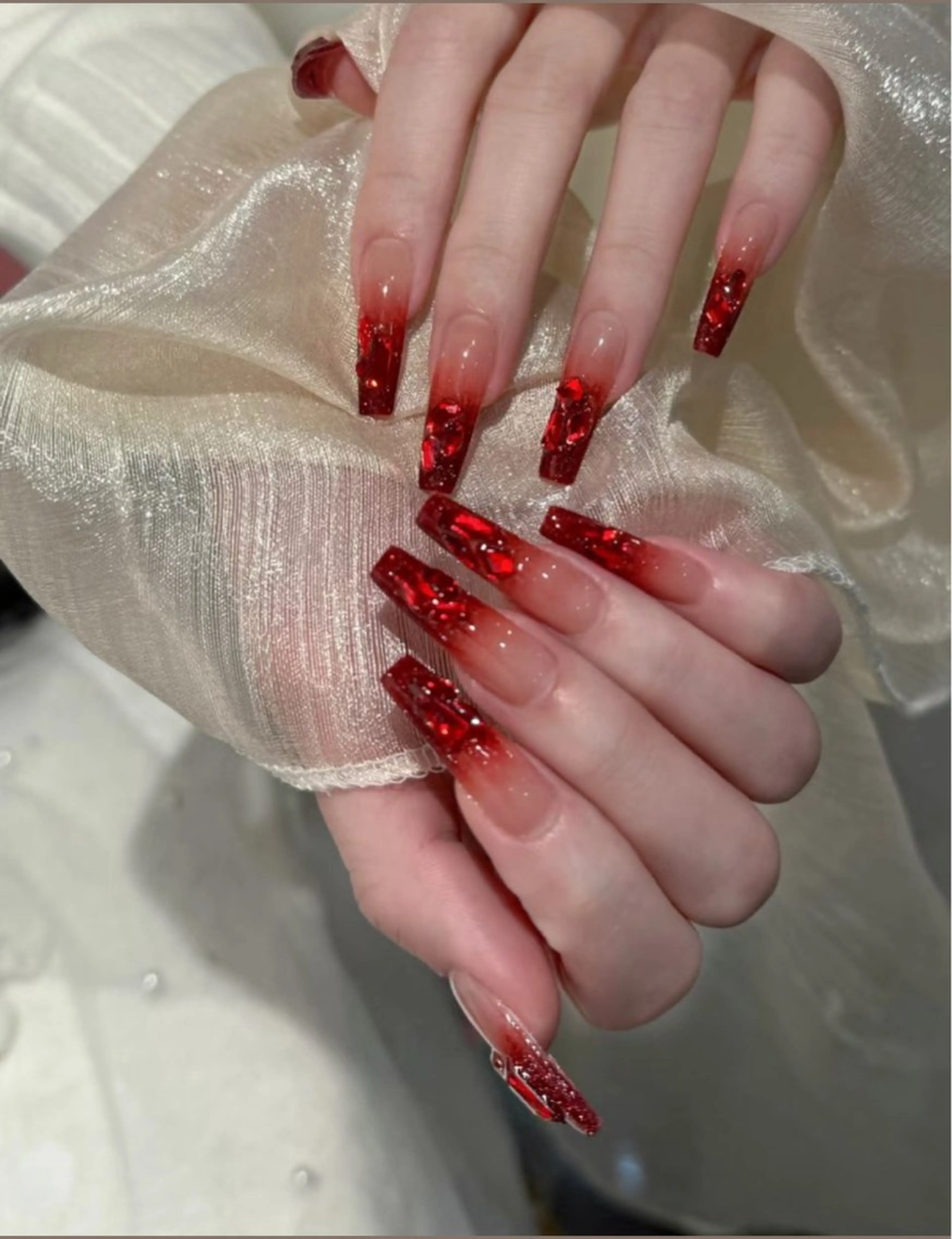 ネイル アートネイル オーロラネイル チークネイル フレンチネイル ガラスフレンチ 🎀🎀YooLi Nail Salonのネイルデザイン