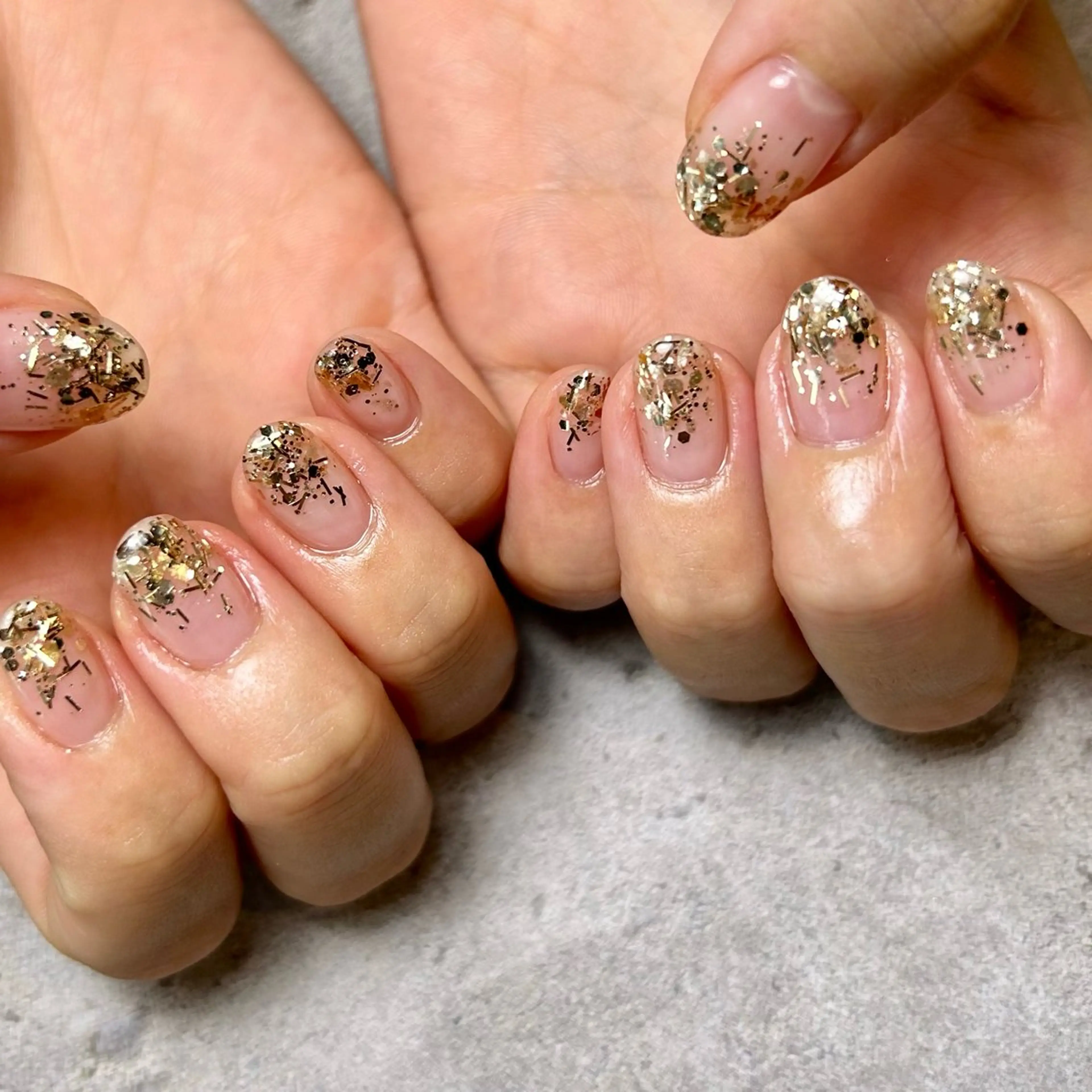 ネイル グラデーション ラメ(グリッター) シンプルネイル ハンドネイル Reflection marikoのネイルデザイン