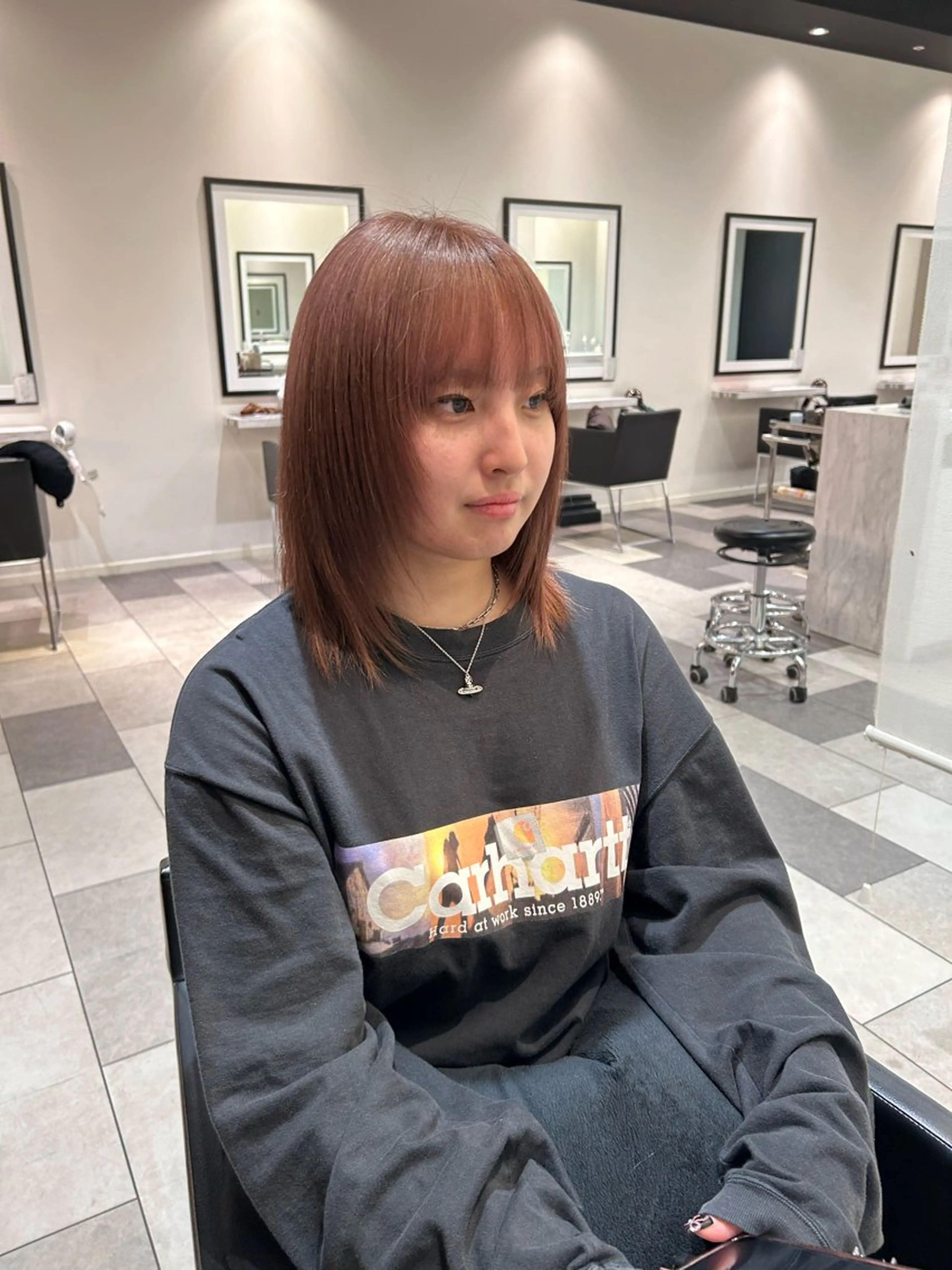 ミディアム カラー 中原 優美のヘアスタイル