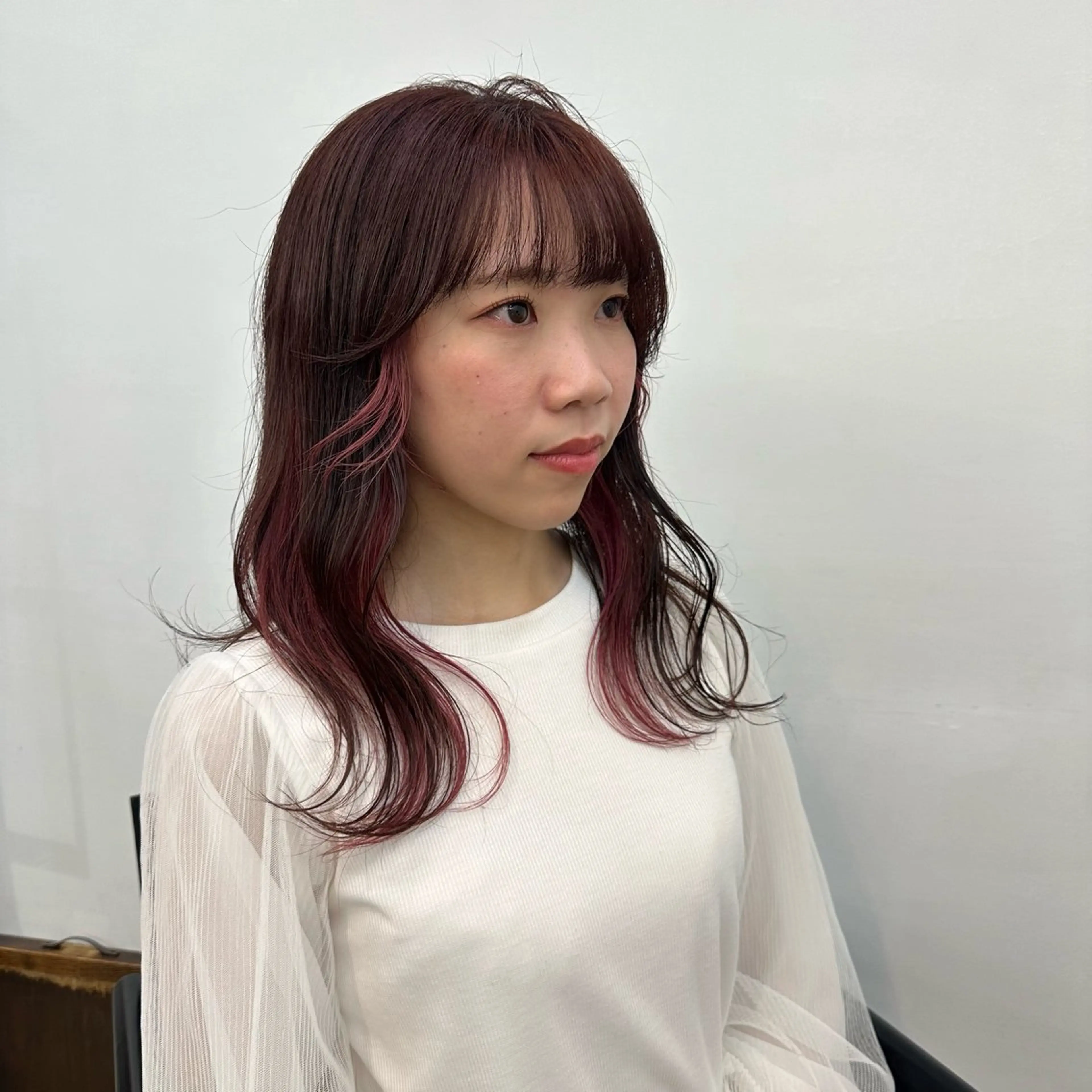 ミディアム カラー ピンクカラー OLSEN D.B.A BALLOON HAIR所属・さとう あやかのヘアスタイル