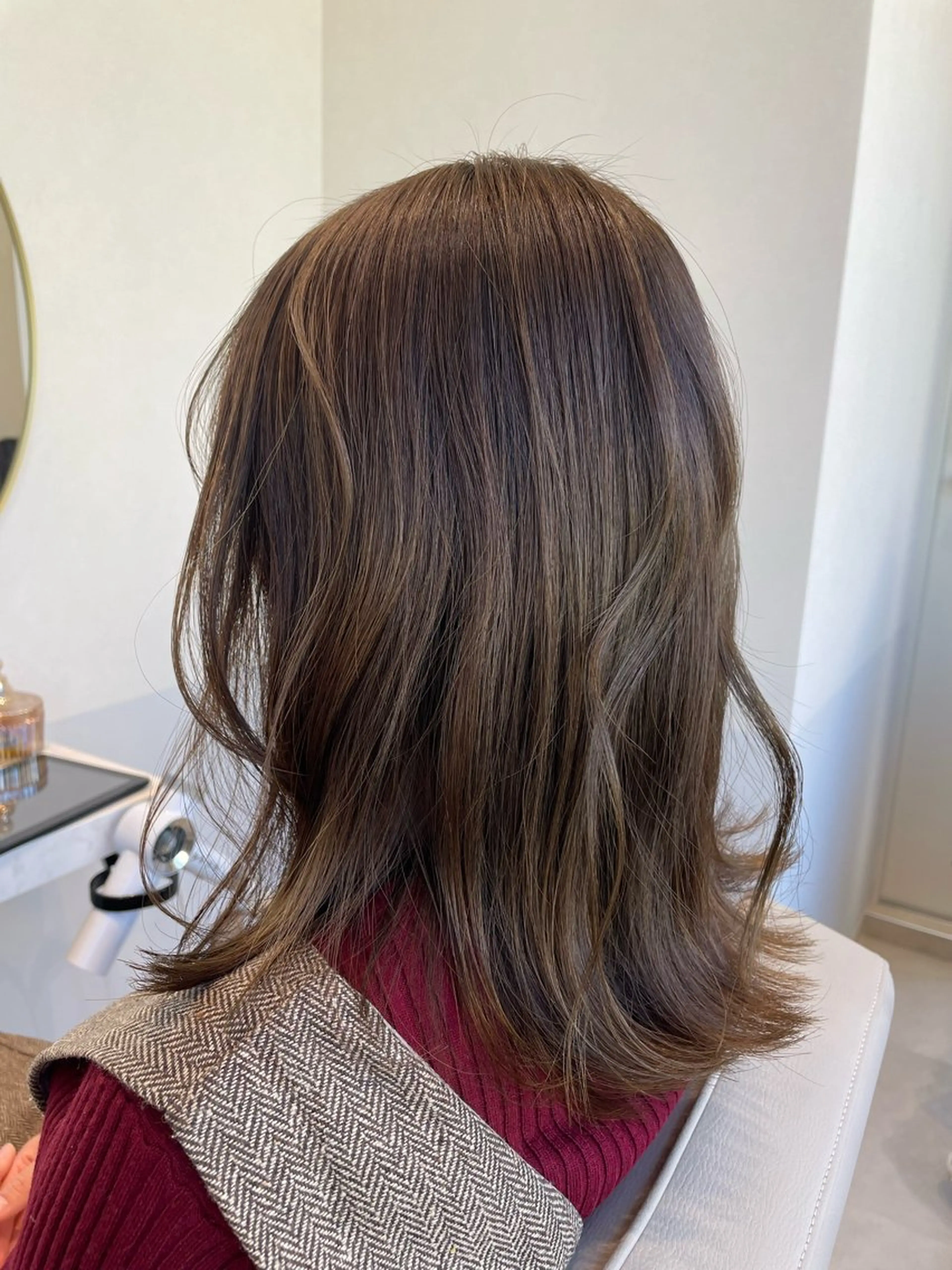 ミディアム カラー 透明感カラー グレージュ オレンジ 🌷Eleanor Aya🌷のヘアスタイル