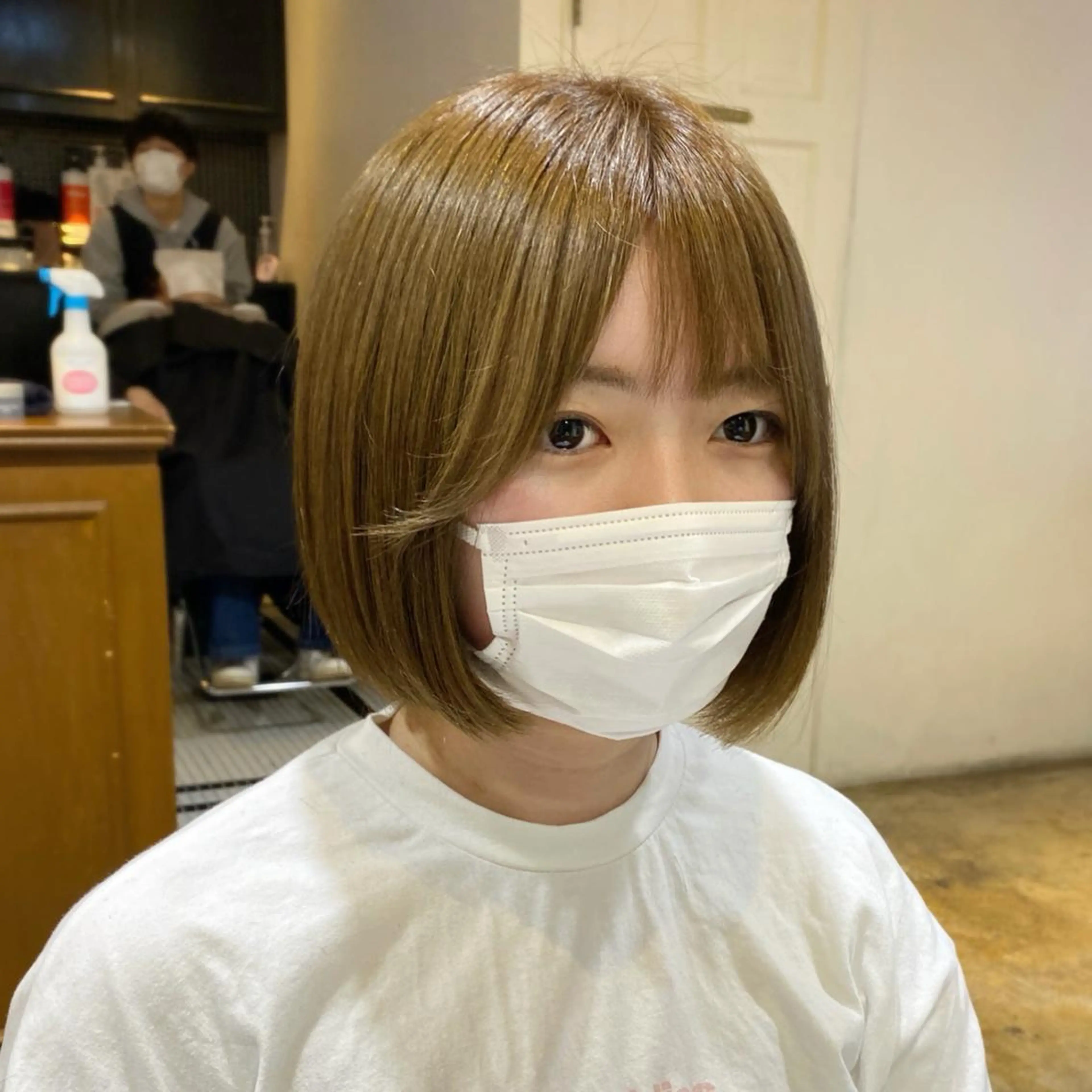 ショート カラー ベージュカラー ブリーチ ダブルカラー ブリーチなしカラー ヘアカラー salowin渋谷kitaya park前所属・RIKA韓国ヘア/く びれヘア/上品カラーのヘアスタイル