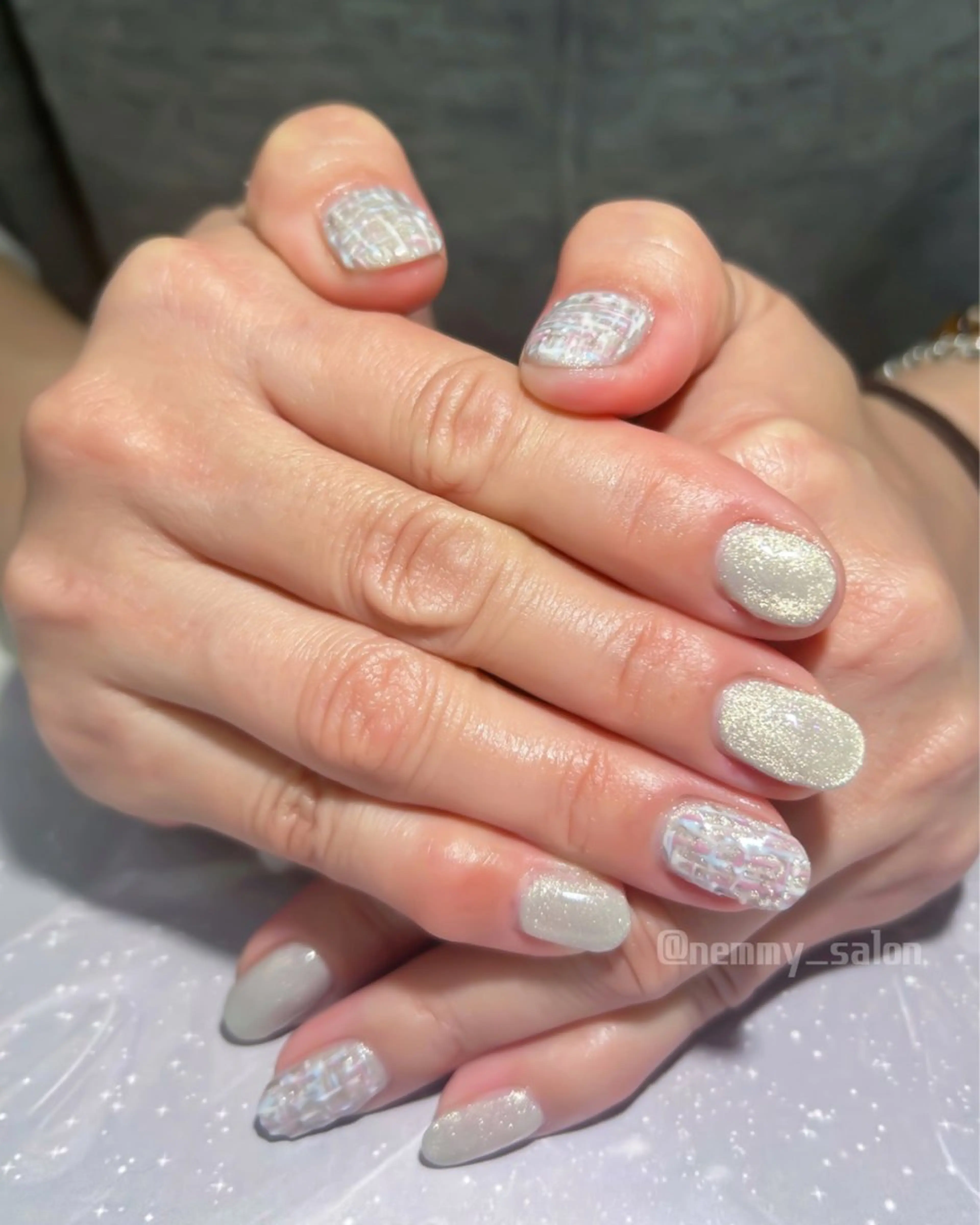 ネイル パステルネイル ツイードネイル Nemmy nail salon所属・Nemmy MAYUのネイルデザイン