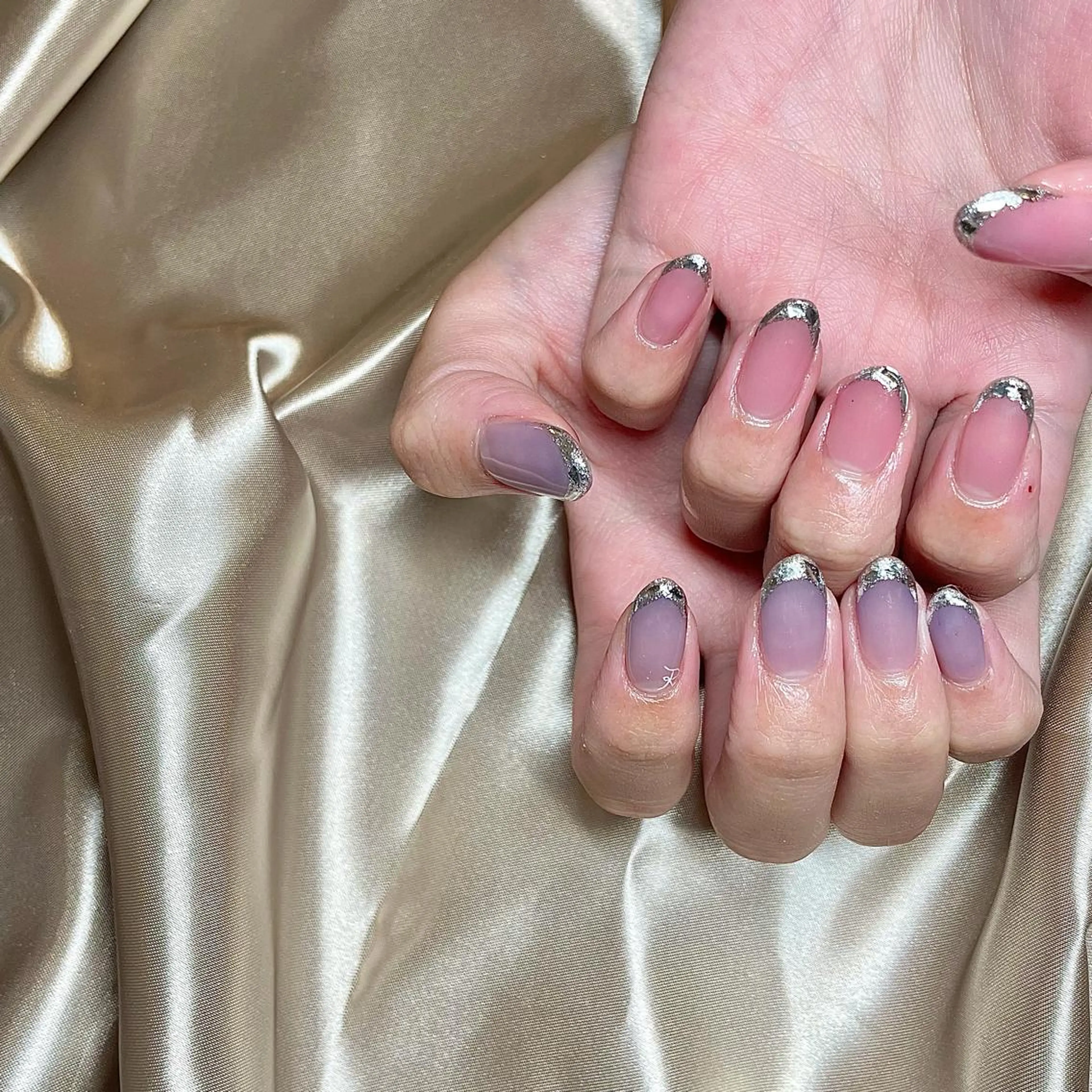 セミロング カラー パーマ ヘアアレンジ メンズ キッズ ネイル マツエク・マツパ フレンチネイル ガラスフレンチ nail&eye Aoのマツエク・マツパデザイン