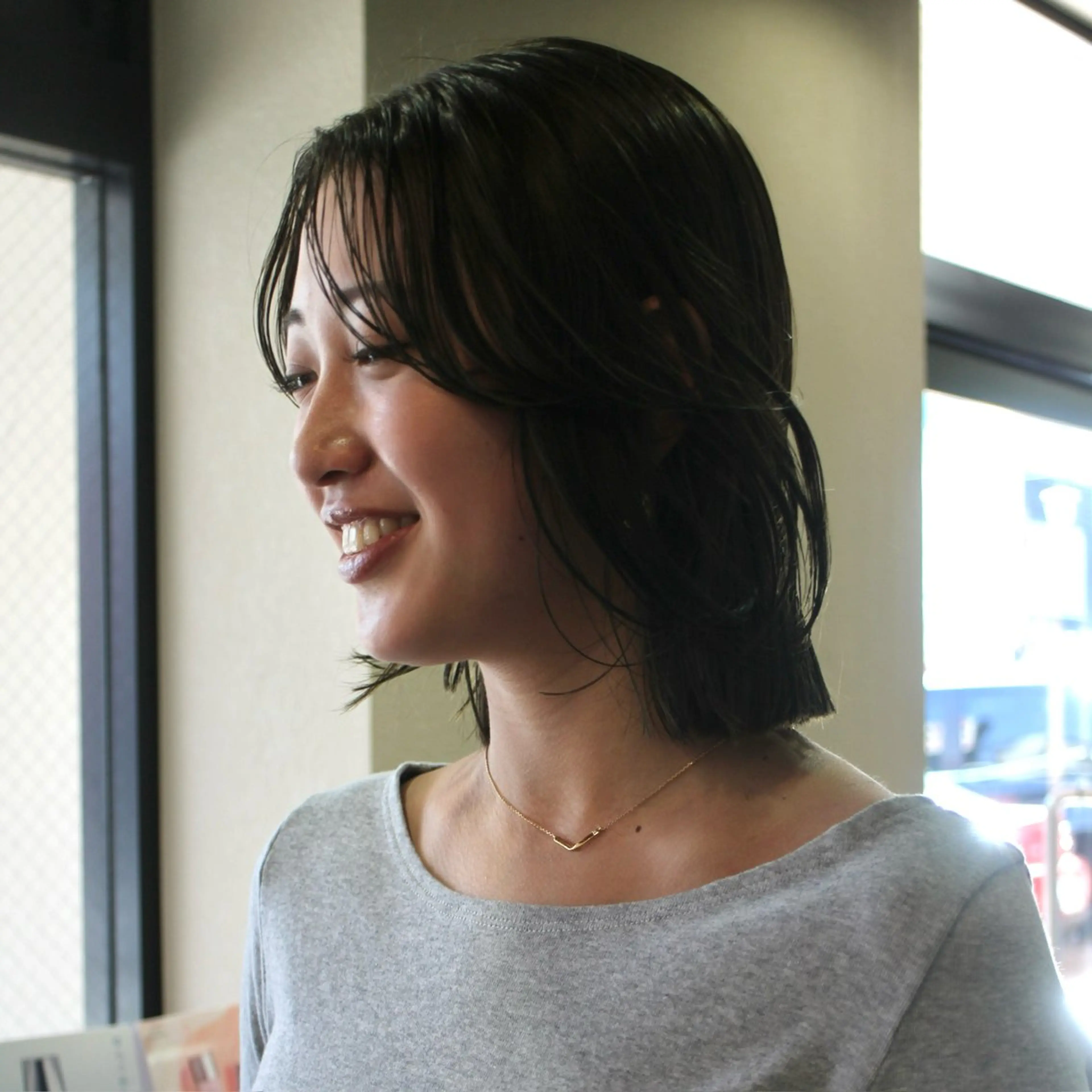 ミディアム カラー カーリーパーマ/ 透明ｶﾗｰ/MIKUのヘアスタイル