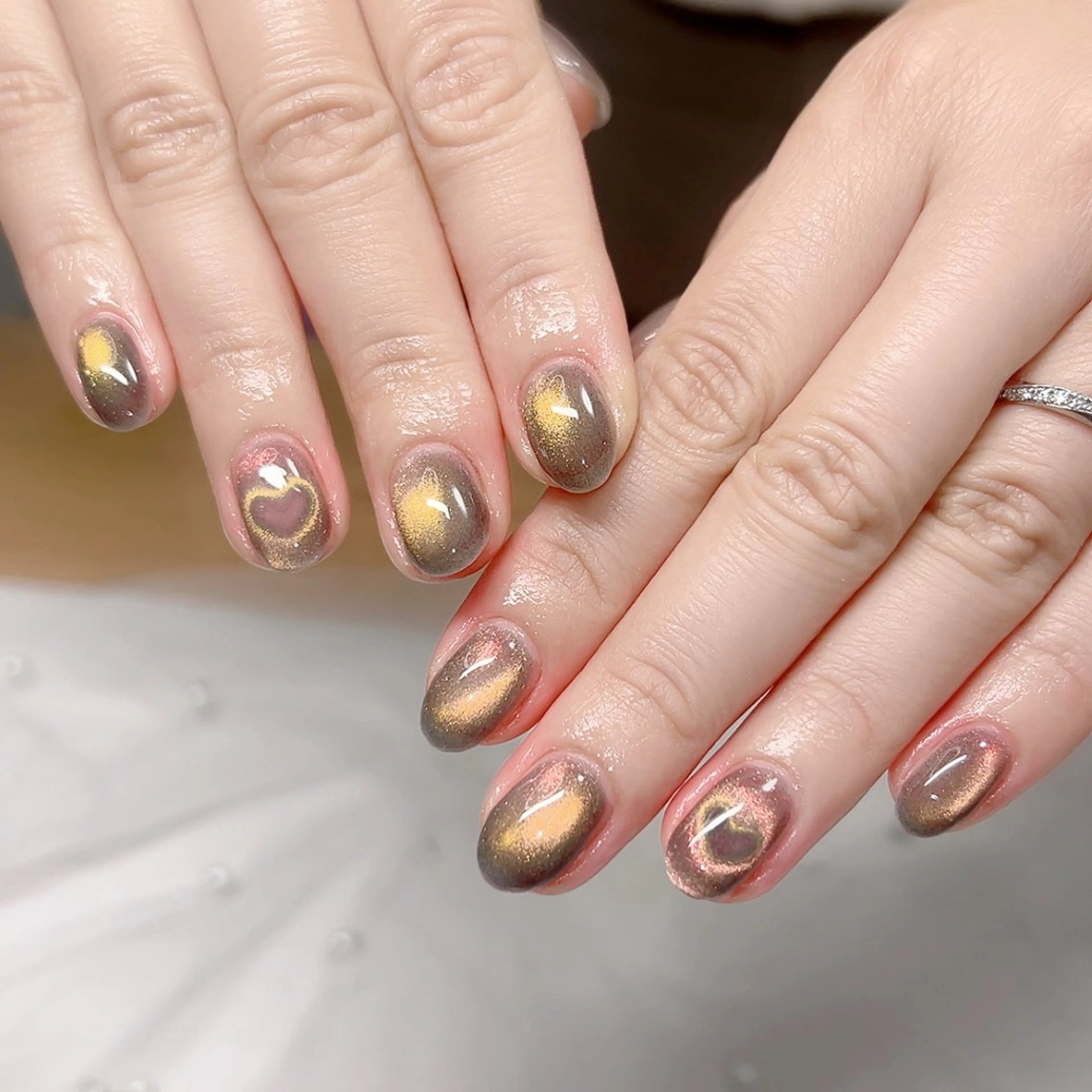 ネイル ハート マグネットネイル ハンドネイル Cute Tips nailのネイルデザイン