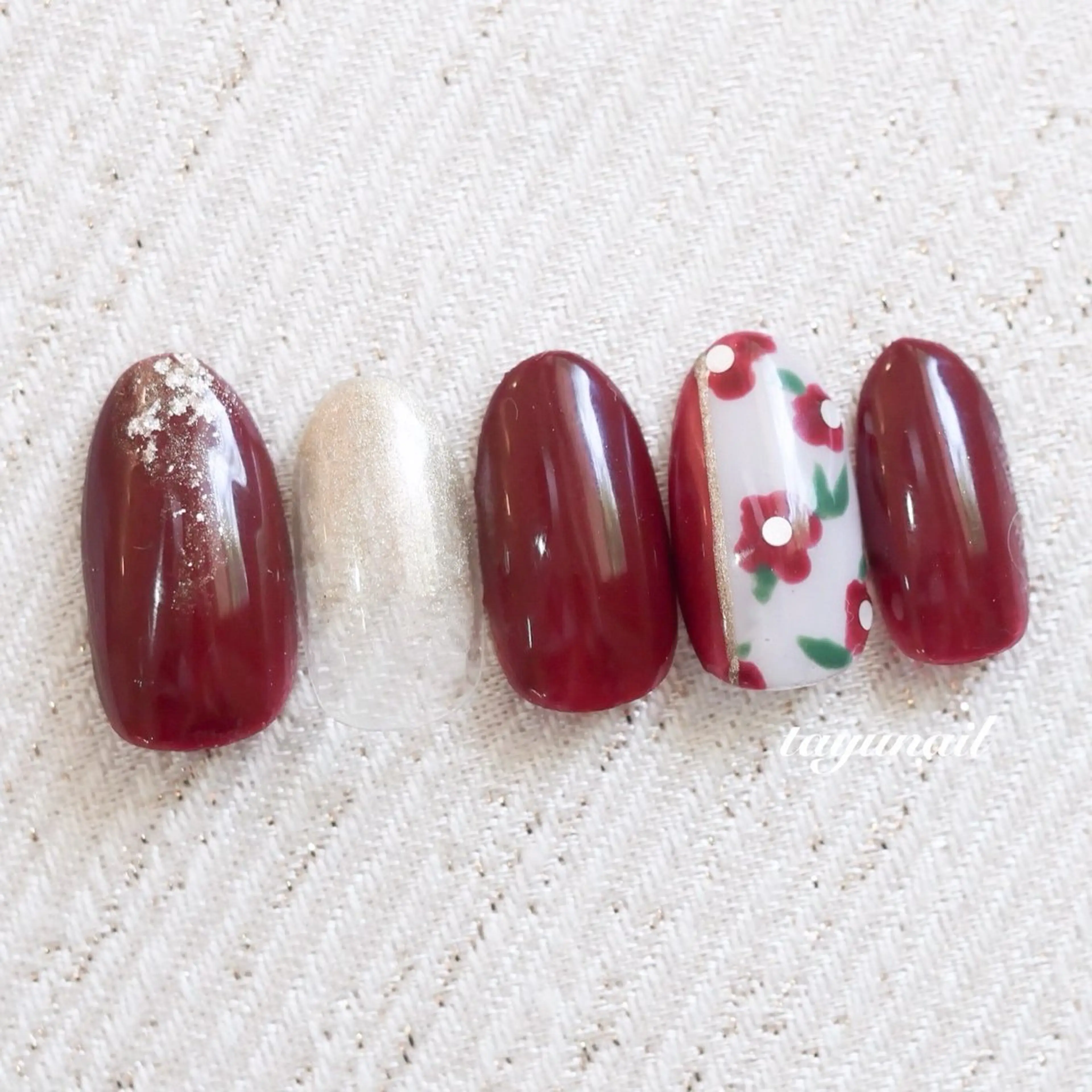 ネイル 成人式 ニュアンスネイル ハンドネイル ネイルサロン・ネイルスクール　たゆnail所属・ネイルサロン 【たゆnail】のネイルデザイン