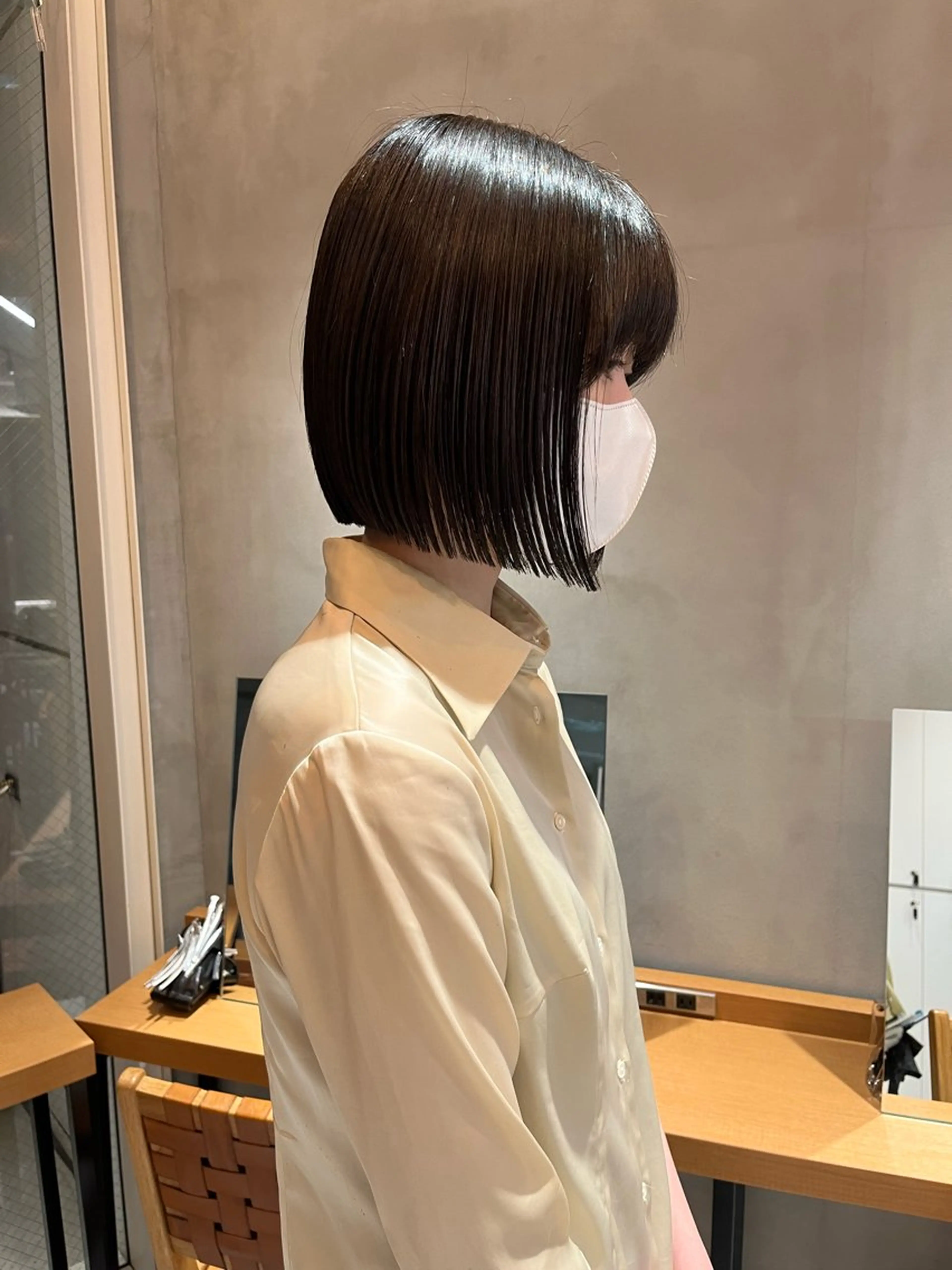 ミディアム カラー 韓国ボブ＆顔まわり レイヤー♡TOMOEのヘアスタイル