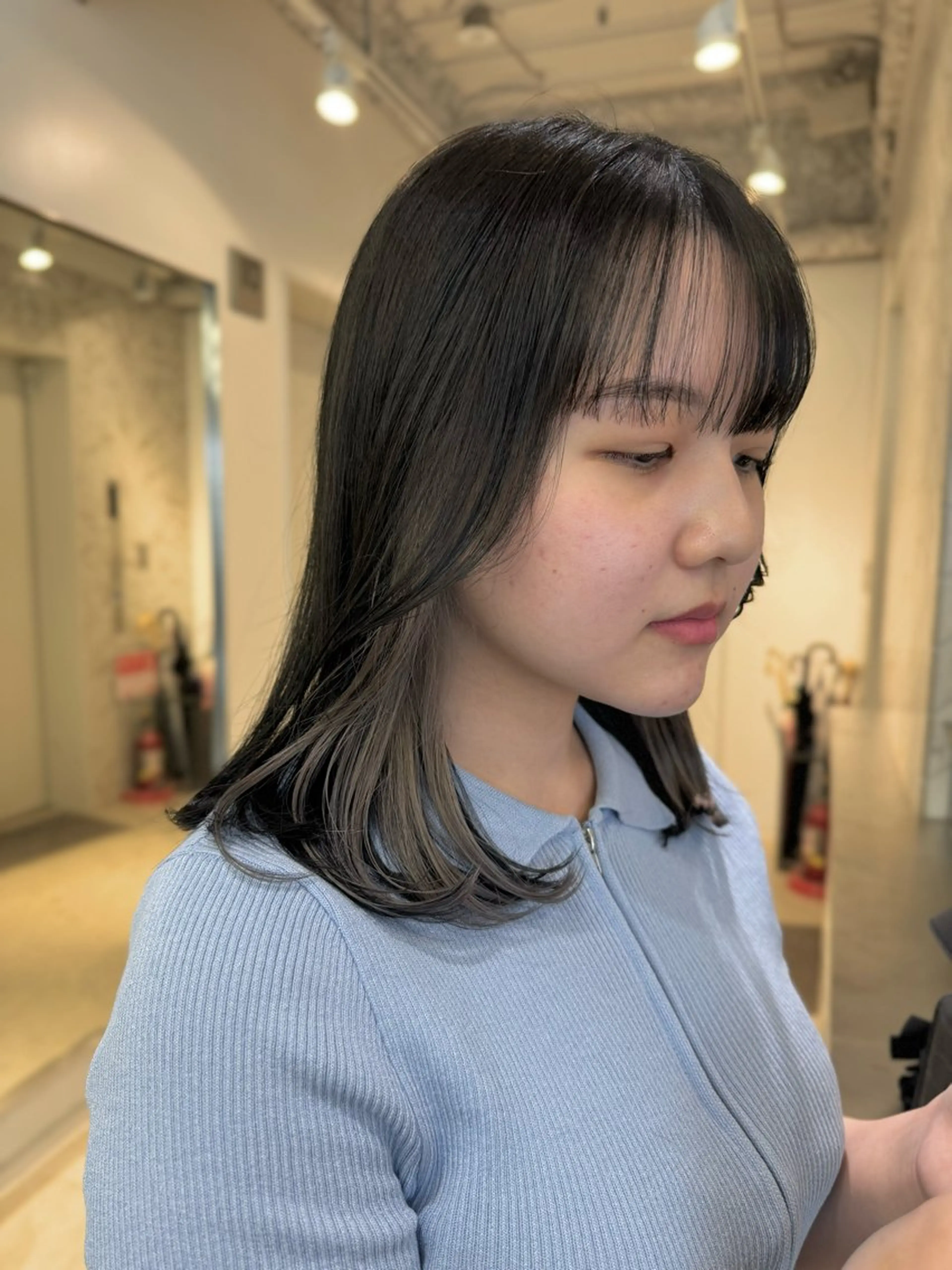 セミロング カラー カット ヘアカラー トリートメント 店長　MANAMI ／ブリーチ／骨格ボブのヘアスタイル