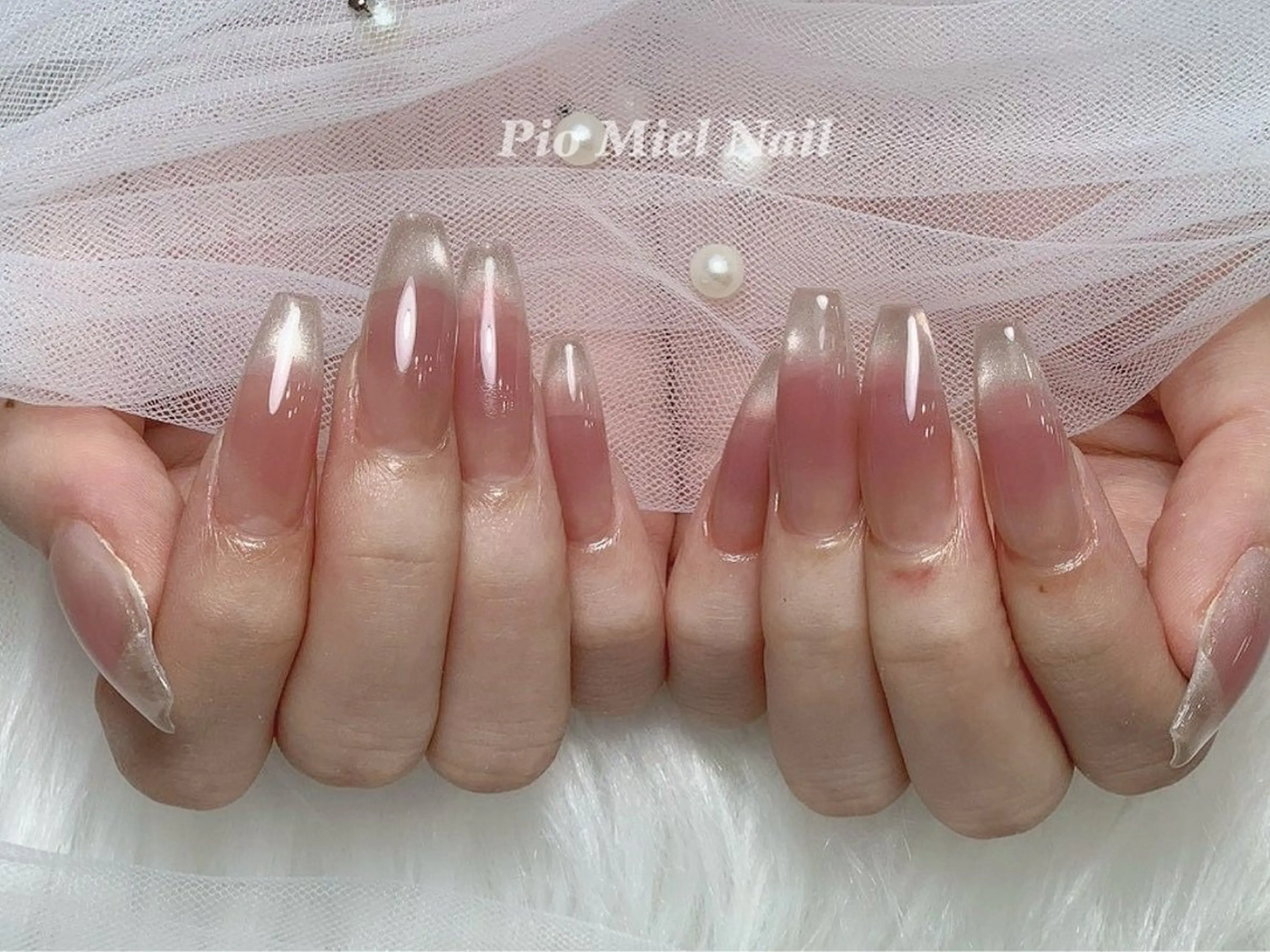 ネイル ハンドネイル HANA 長さだしのネイルデザイン