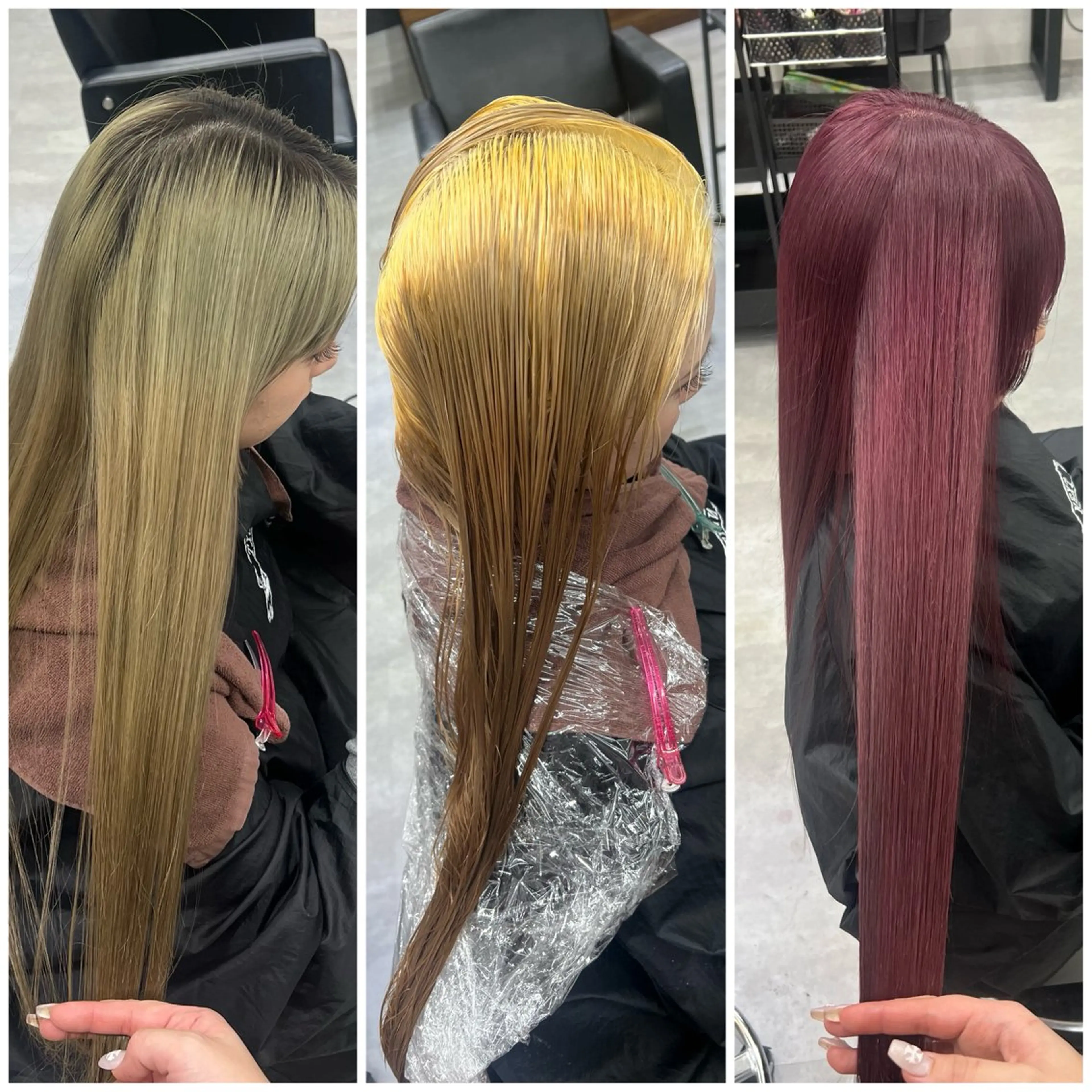 ロング カラー ブリーチ 透明感カラー デザインカラー ダブルカラー ハイトーンカラー いろあそび所属・ショート/ウルフ カットモデル募集のヘアスタイル