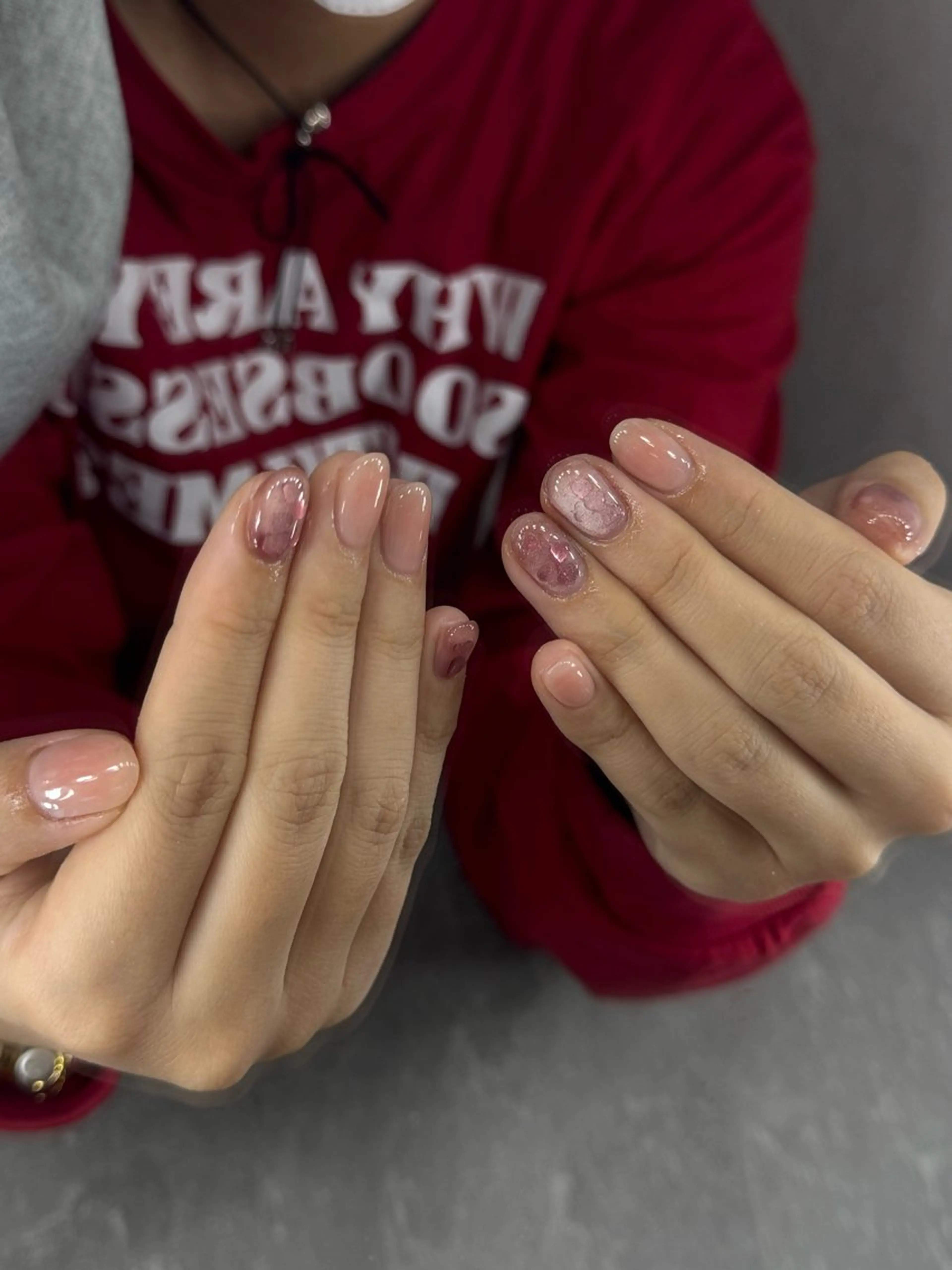 ネイル フレンチネイル 韓国ネイル マグネットネイル メンズネイル ニュアンスネイル ハンドネイル GRANDE大須 Cecil💜のネイルデザイン