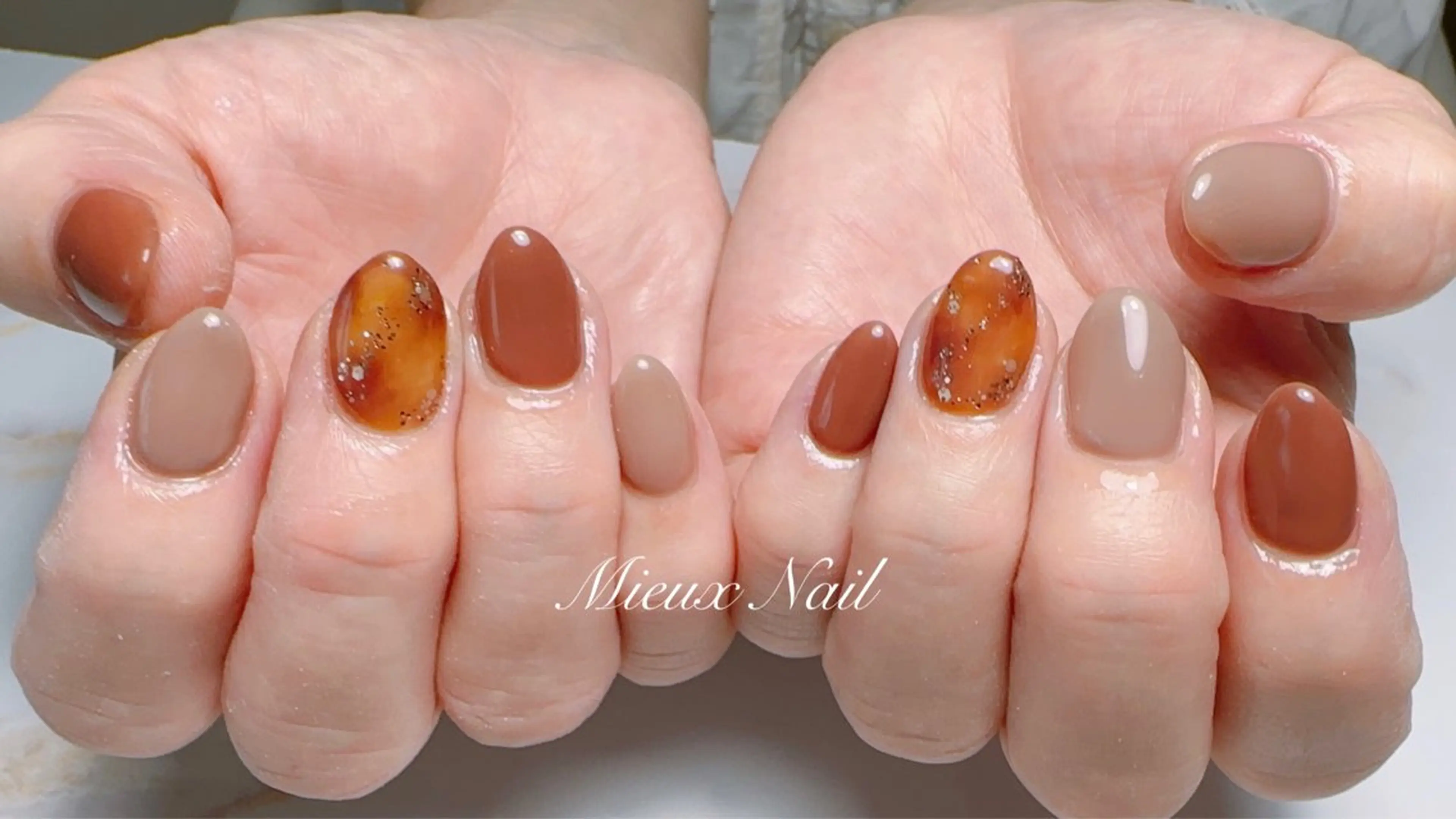 ネイル ブルー ジェルネイル パラジェル ハンドネイル 市川 麻衣子のネイルデザイン