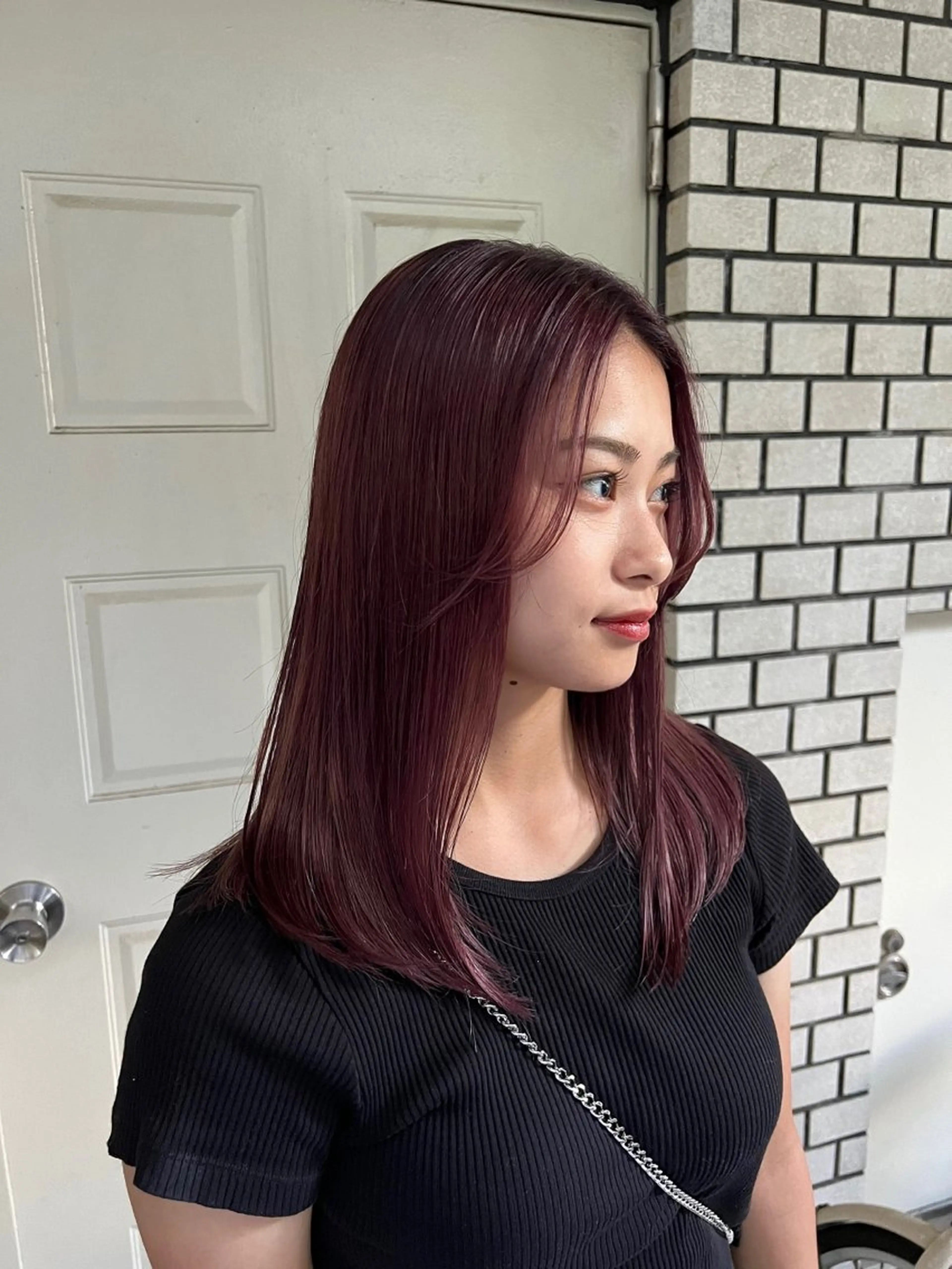 セミロング カラー ブリーチ レッドカラー カット ヘアカラー トリートメント takada kohのヘアスタイル