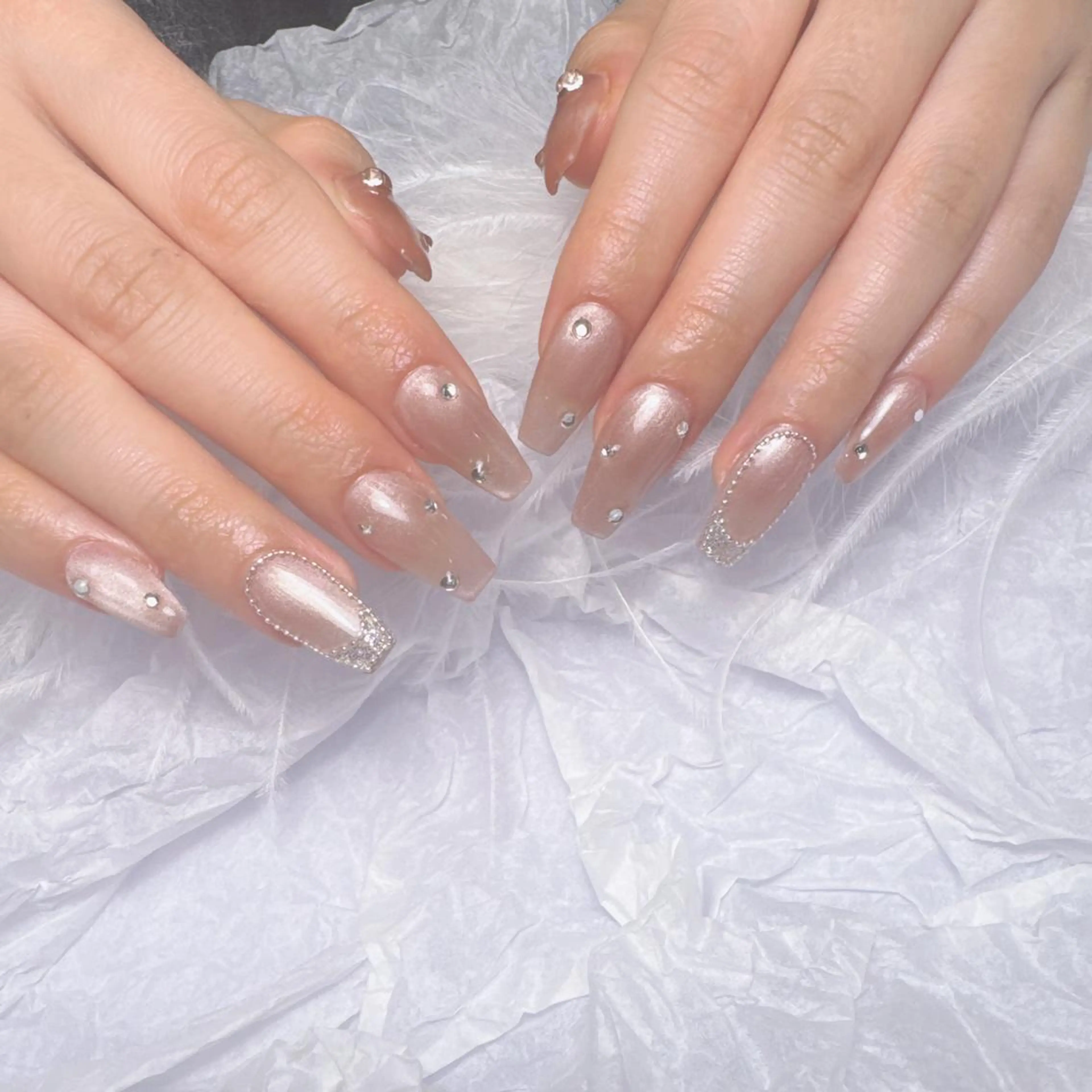 ネイル アートネイル フラッシュネイル ジェルネイル 氷ネイル・うるうるネイル キラキラネイル M2 BEAUTY Rionのネイルデザイン