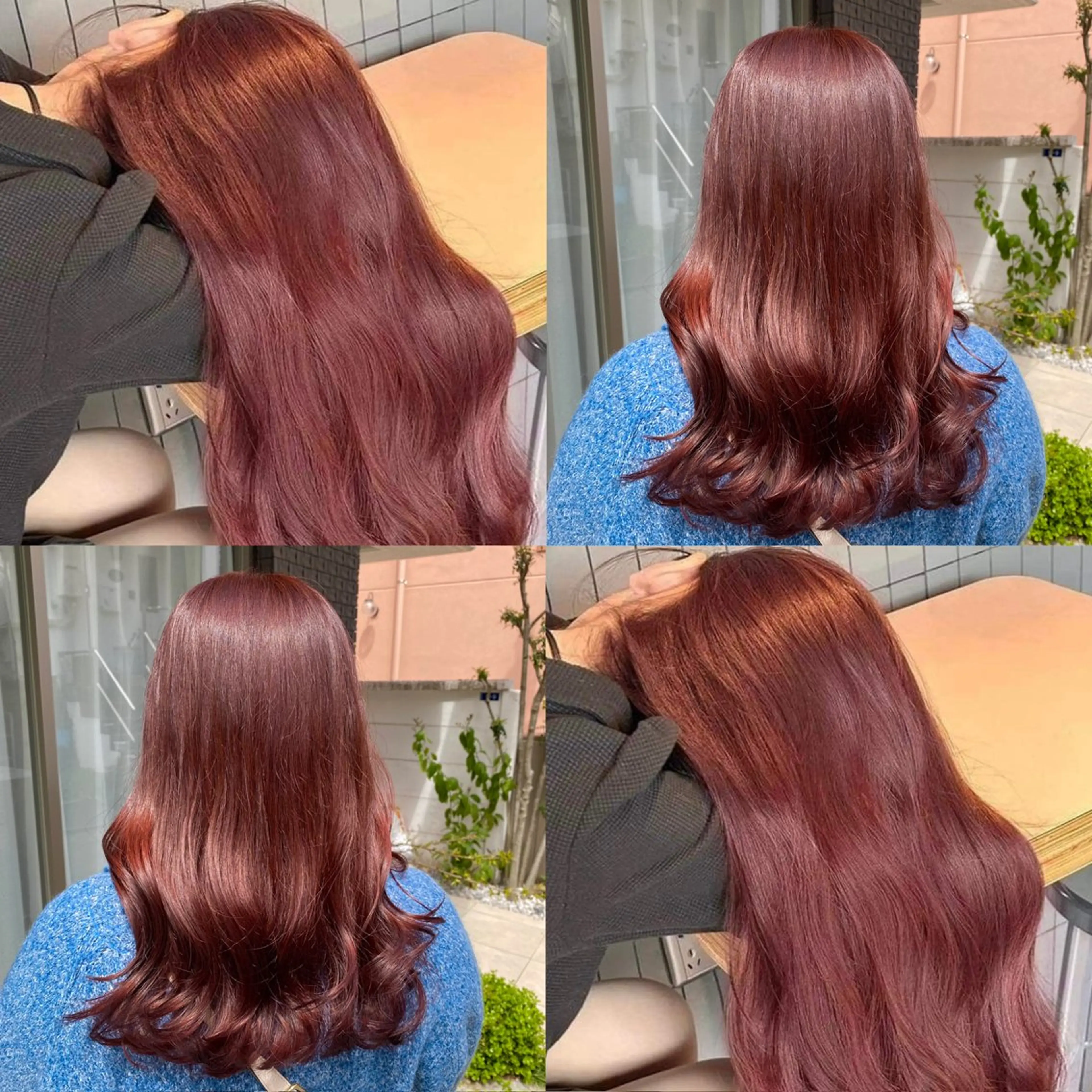 セミロング カラー ピンクカラー カット ヘアカラー トリートメント グレージュ/透明感/ 韓国ヘア/RISAのヘアスタイル