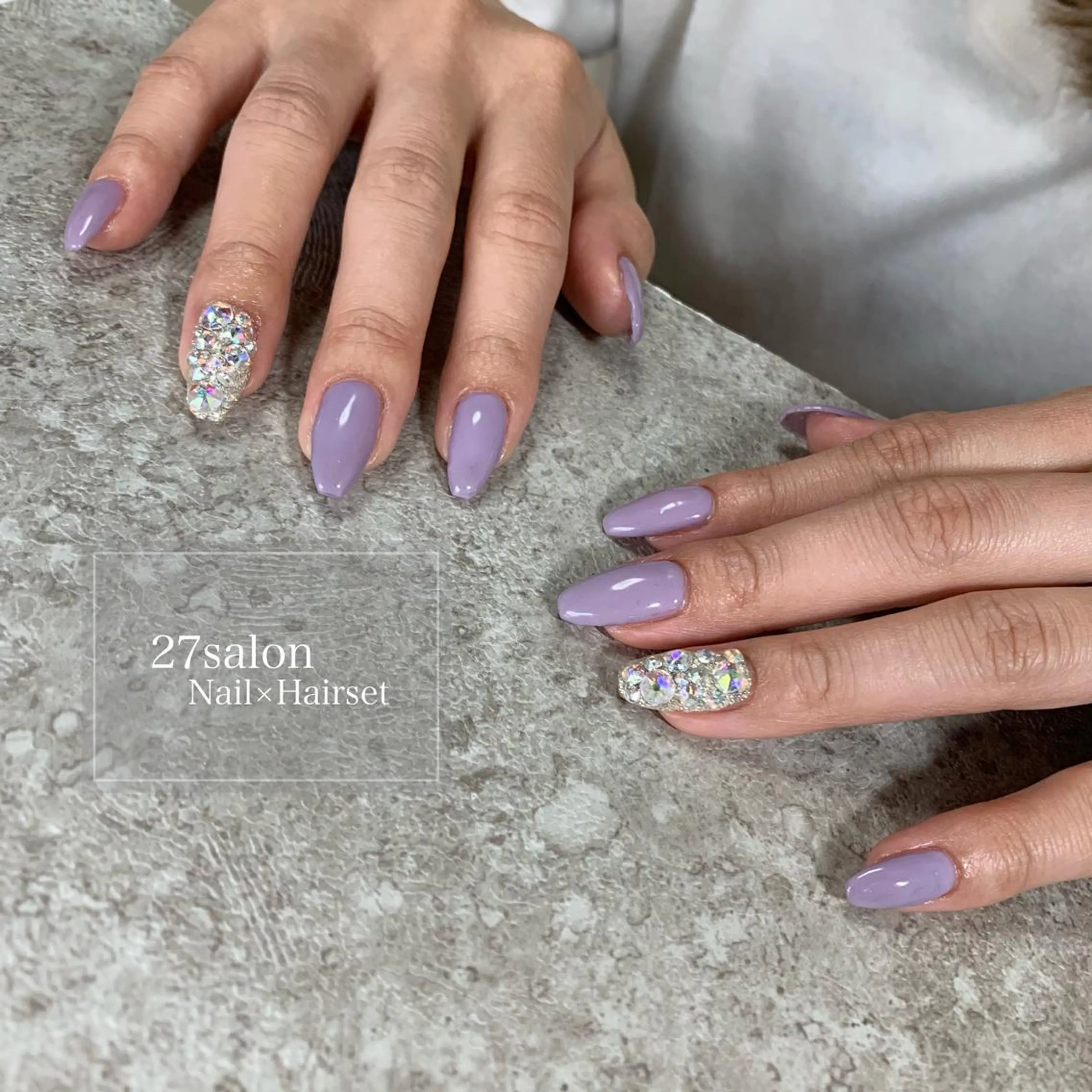 ネイル パープル ハンドネイル 27salon yuinaのネイルデザイン