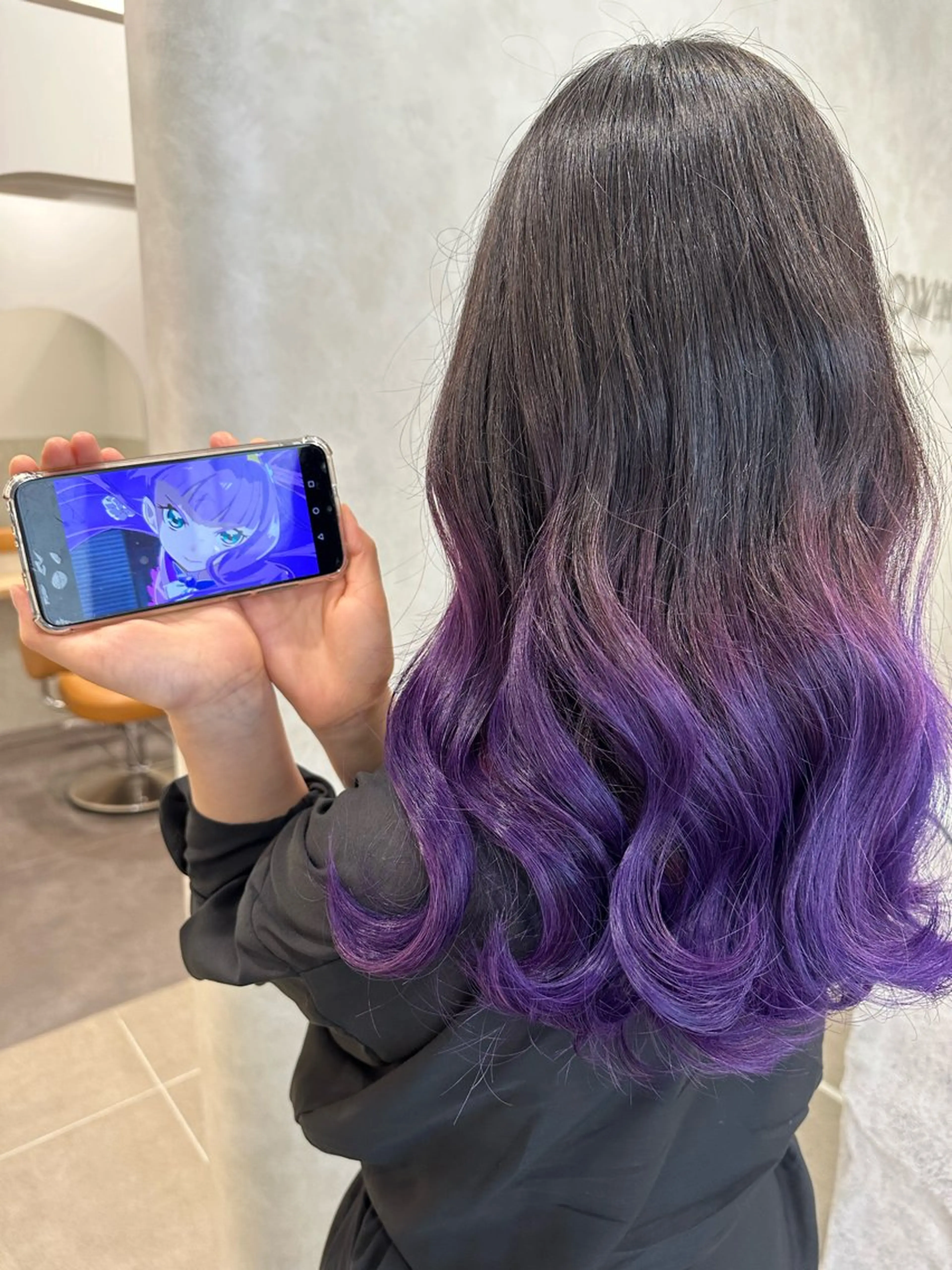 セミロング カラー グラデーションカラー パープルカラー あらげ 🌈推しカラー🌈ᵕのヘアスタイル