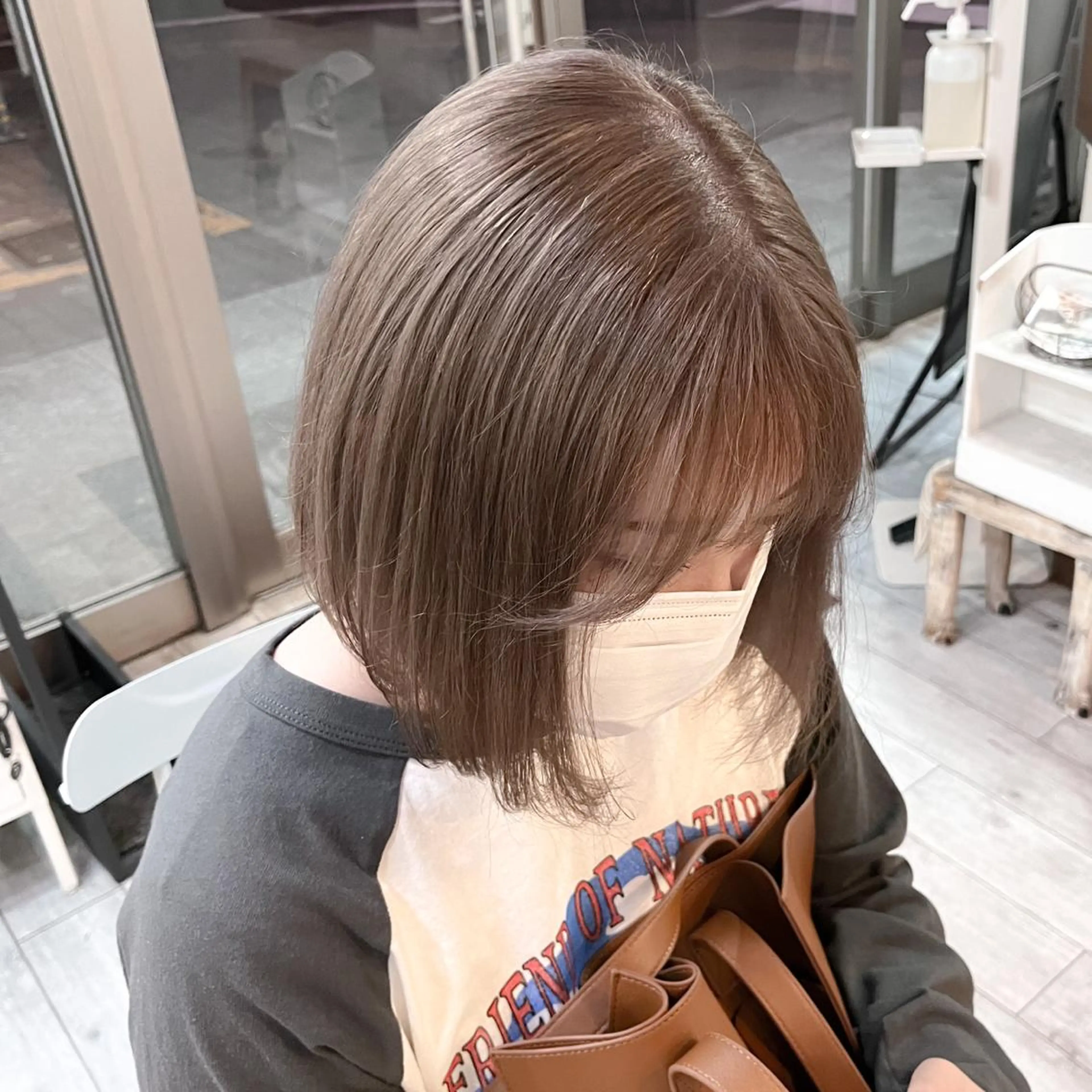 ミディアム カラー ベージュカラー ピンクカラー あ あのヘアスタイル