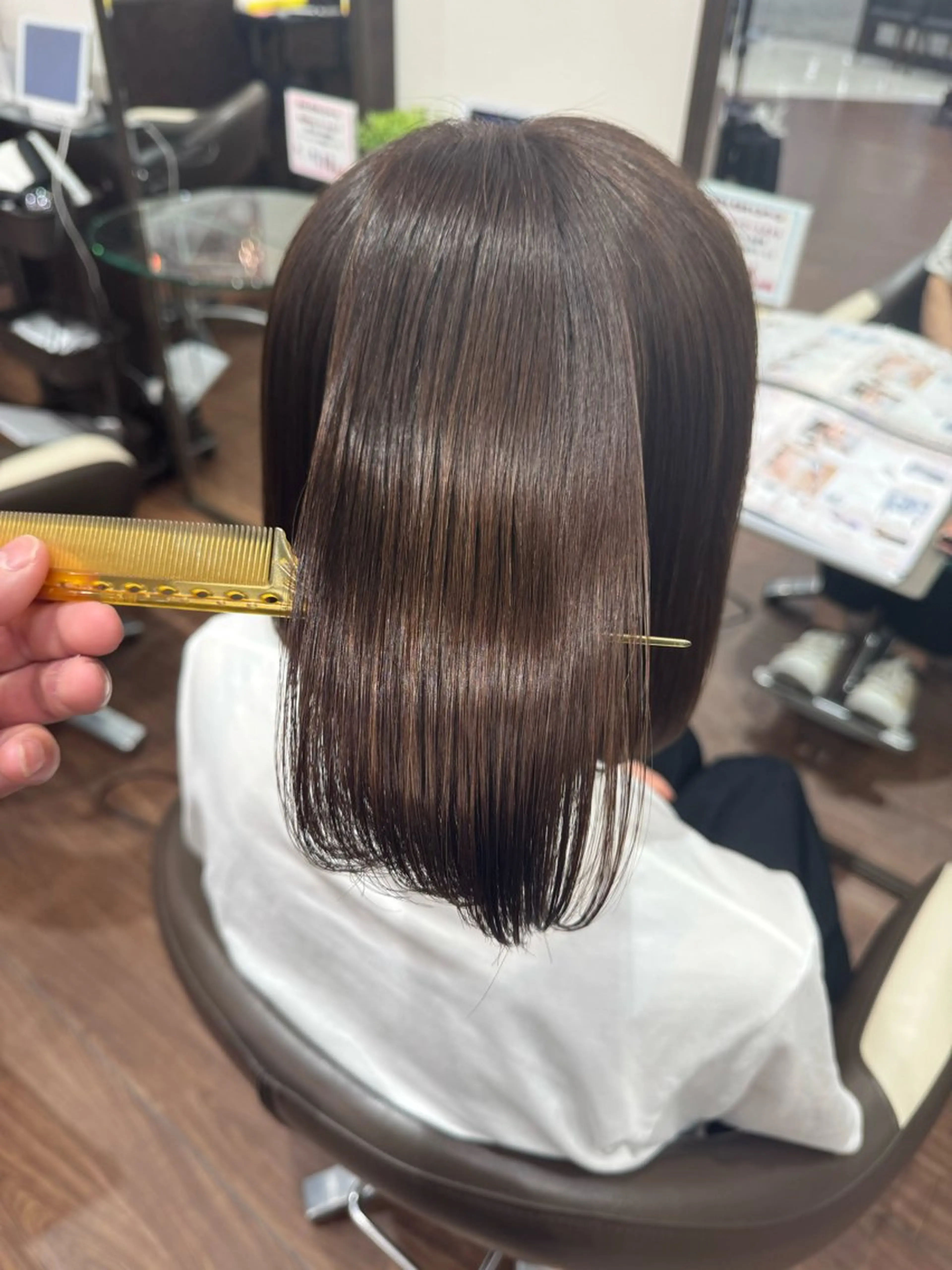 ミディアム 酸性ストレート 縮毛矯正 BRUNO東員店所属・稲村 toshiのヘアスタイル