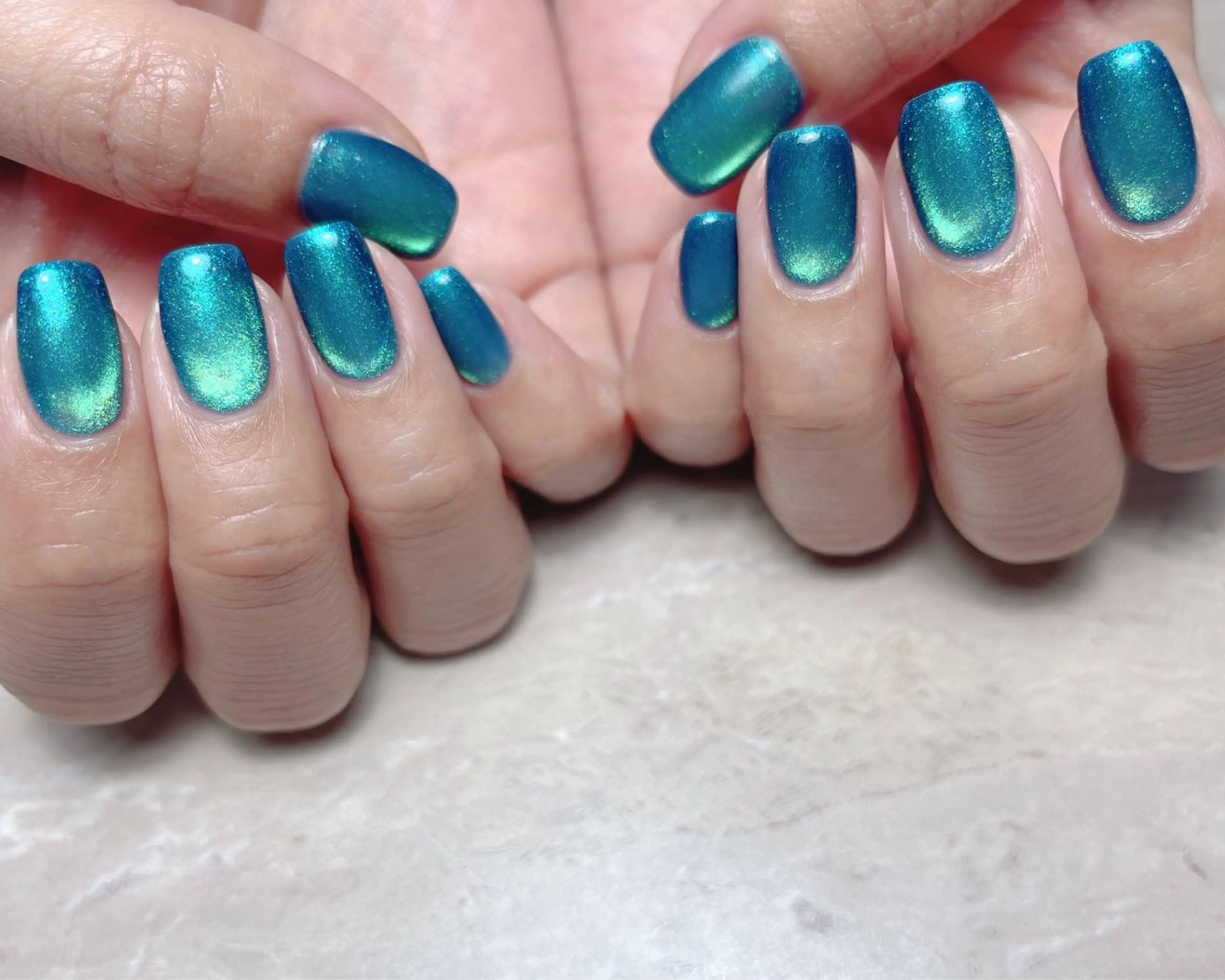 ネイル ブルー マグネットネイル ハンドネイル nail heron所属・saki_ nail heronのネイルデザイン