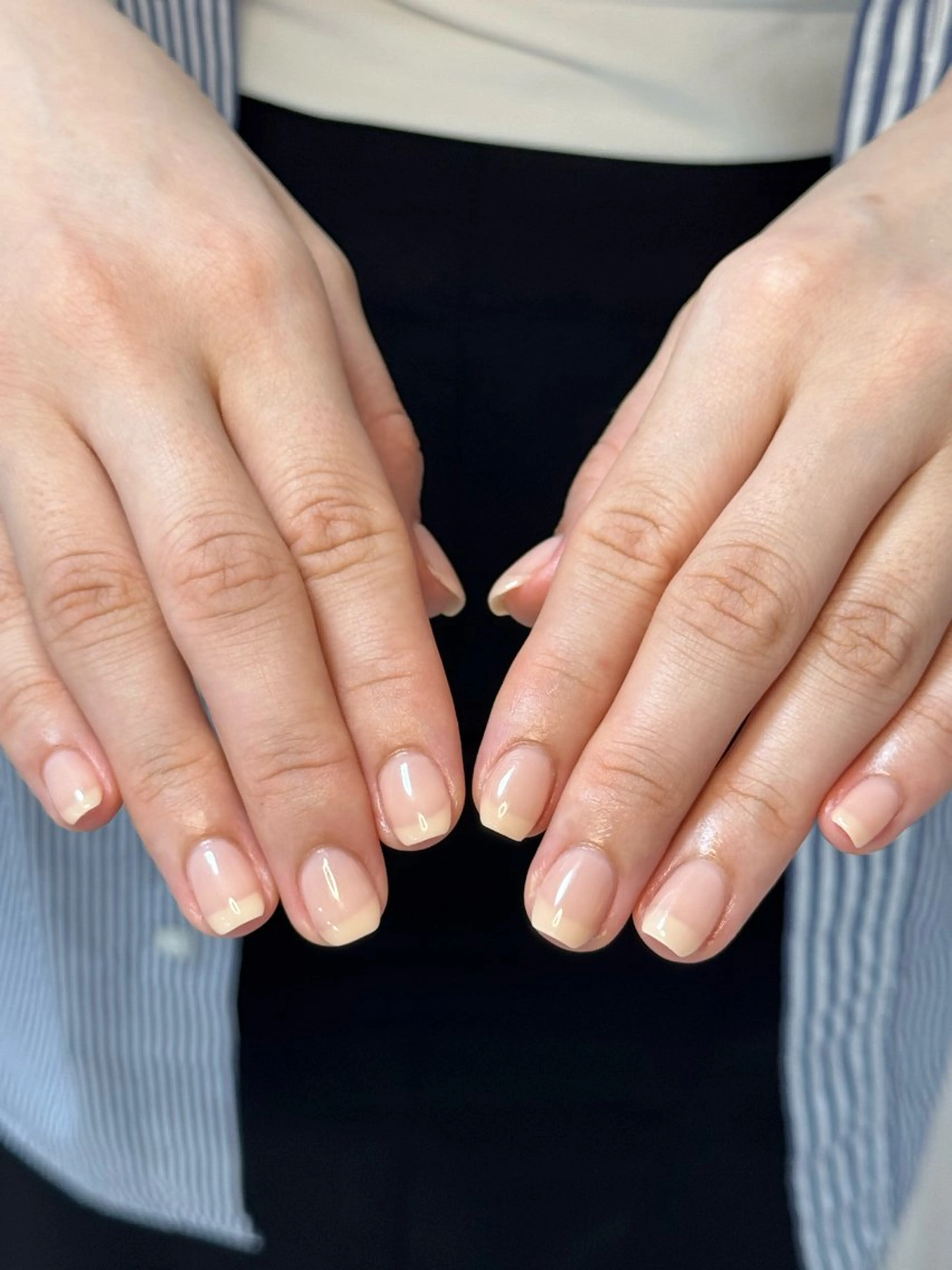 ネイル アートネイル オーロラネイル チークネイル フレンチネイル ガラスフレンチ ハンドネイル 🎀🎀YooLi Nail Salonのネイルデザイン