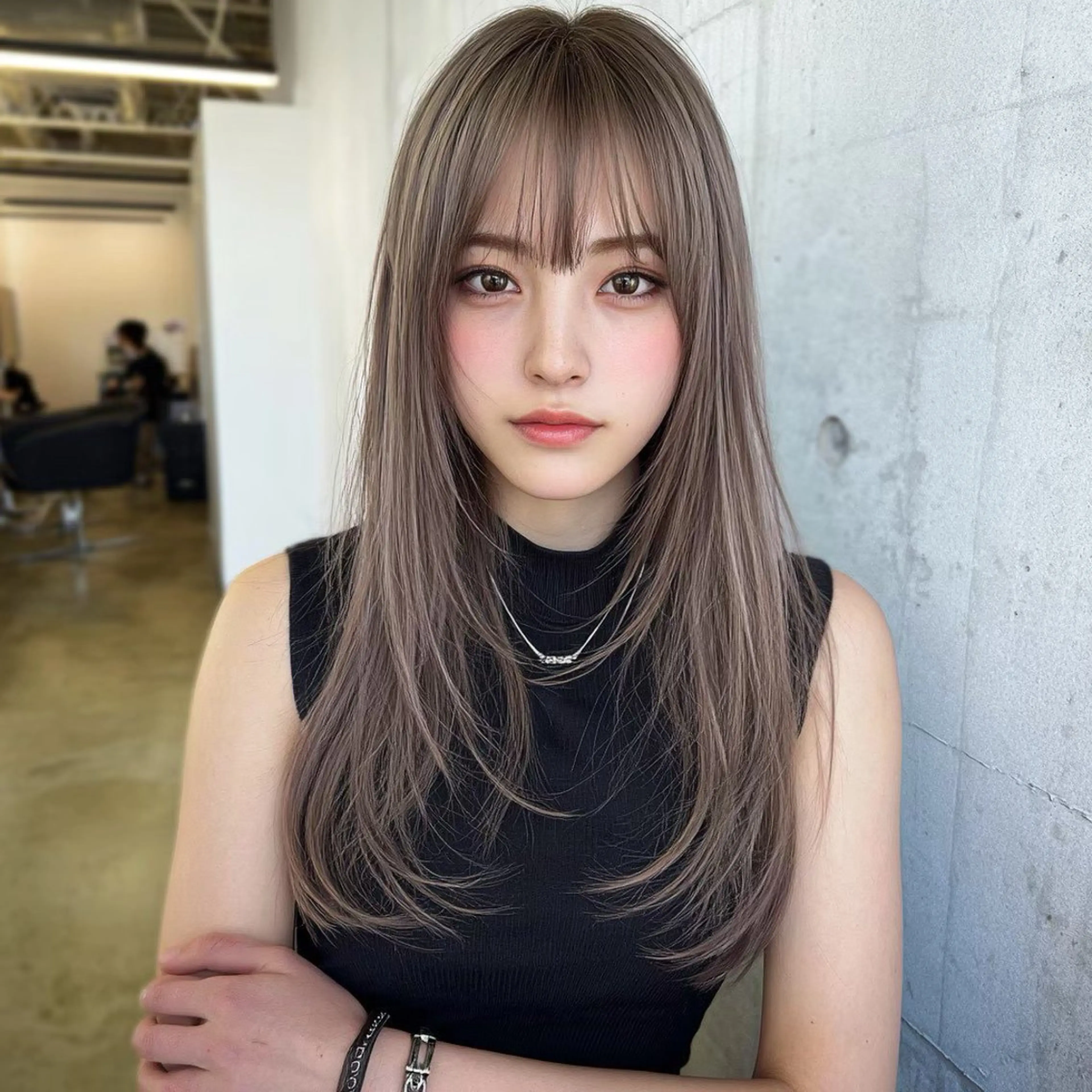 ロング カラー ブリーチ イルミナカラー ブリーチなしカラー 髪質改善 レイヤーカット トリートメント 🌈髪質改善💕 縮毛矯正✨青木まで✨のヘアスタイル