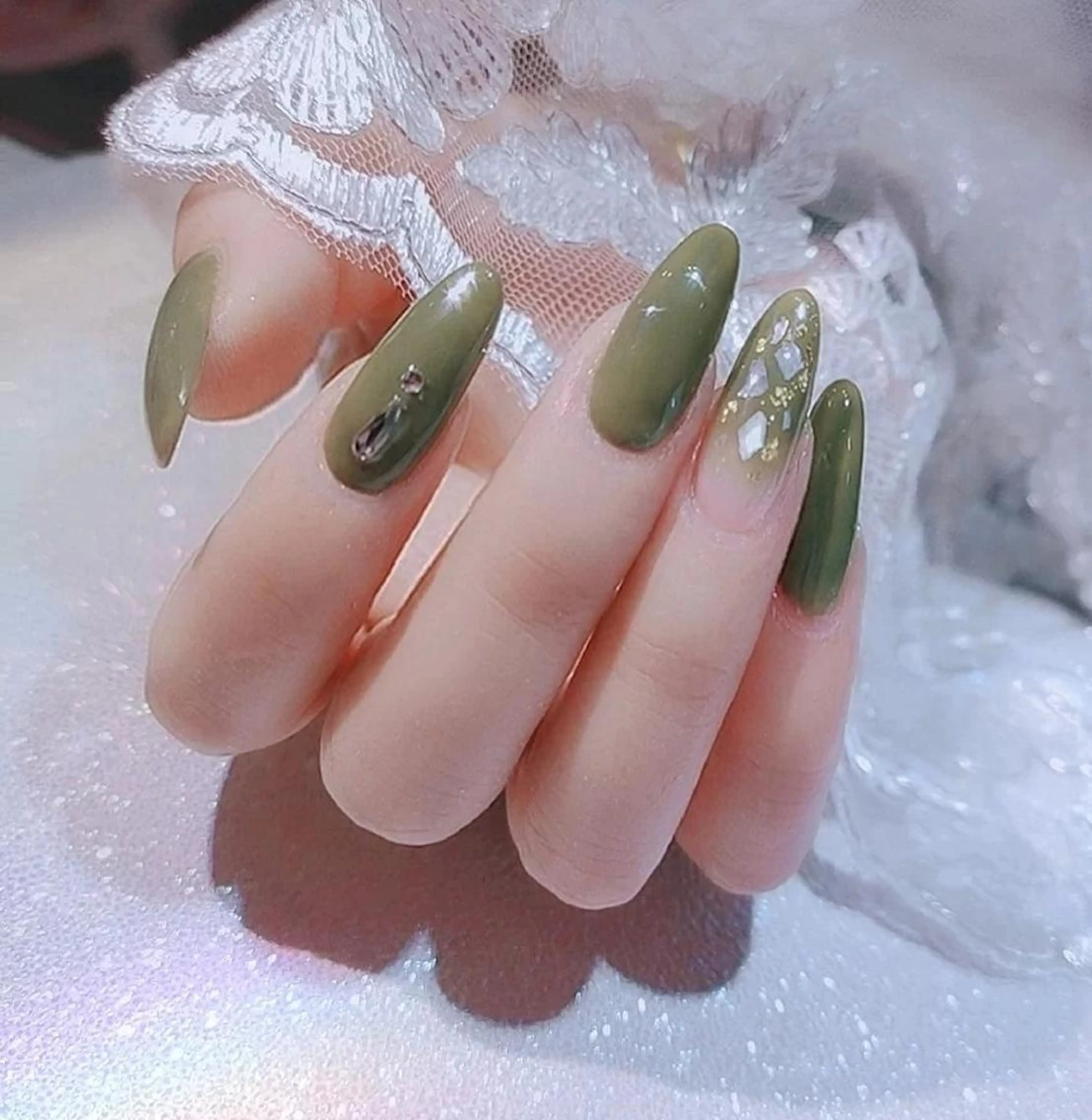 ネイル ネイリストゆか💅 長さだし、深爪矯正のネイルデザイン