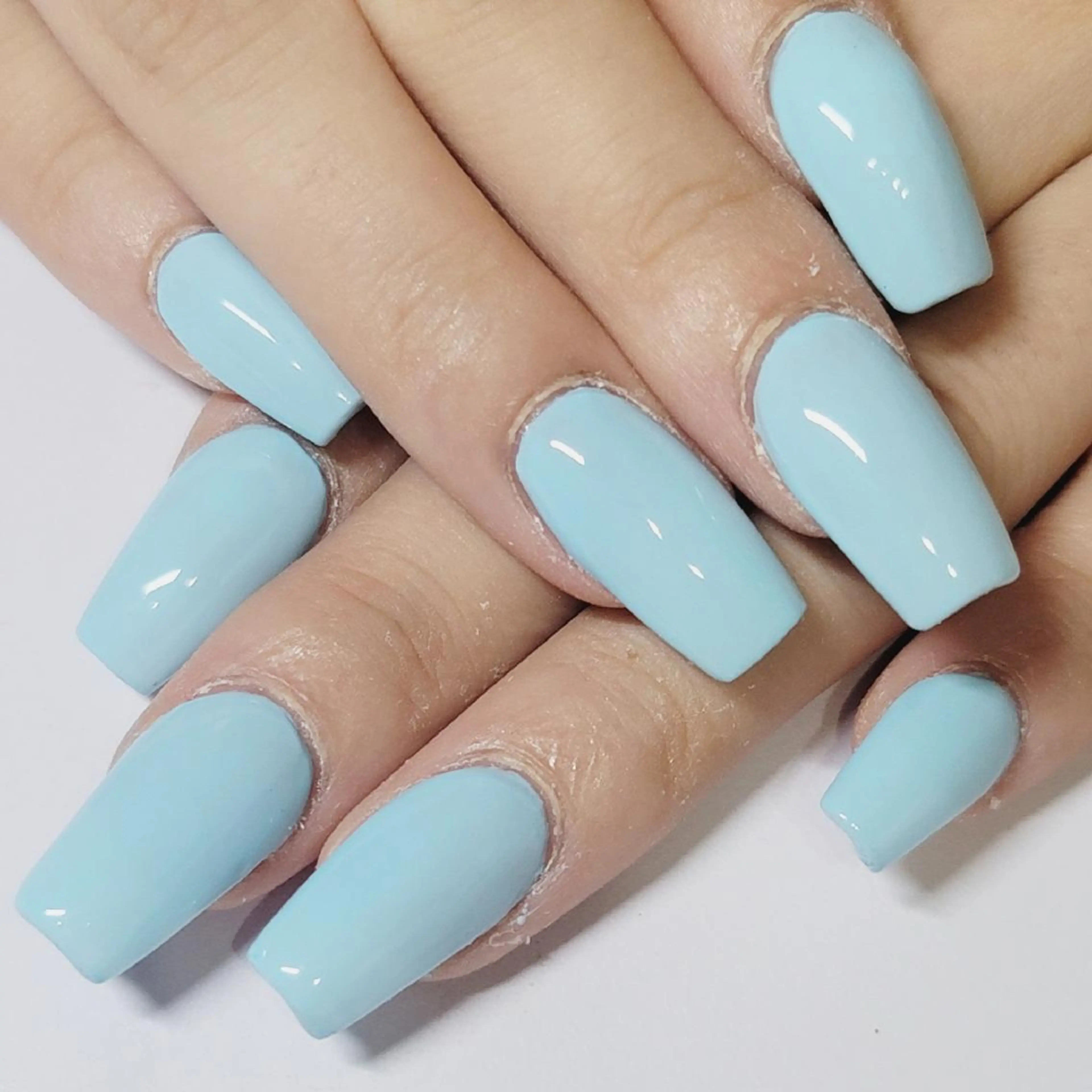 ネイル ブルー ワンカラーネイル パステルネイル ハンドネイル よしだ ひろきのネイルデザイン