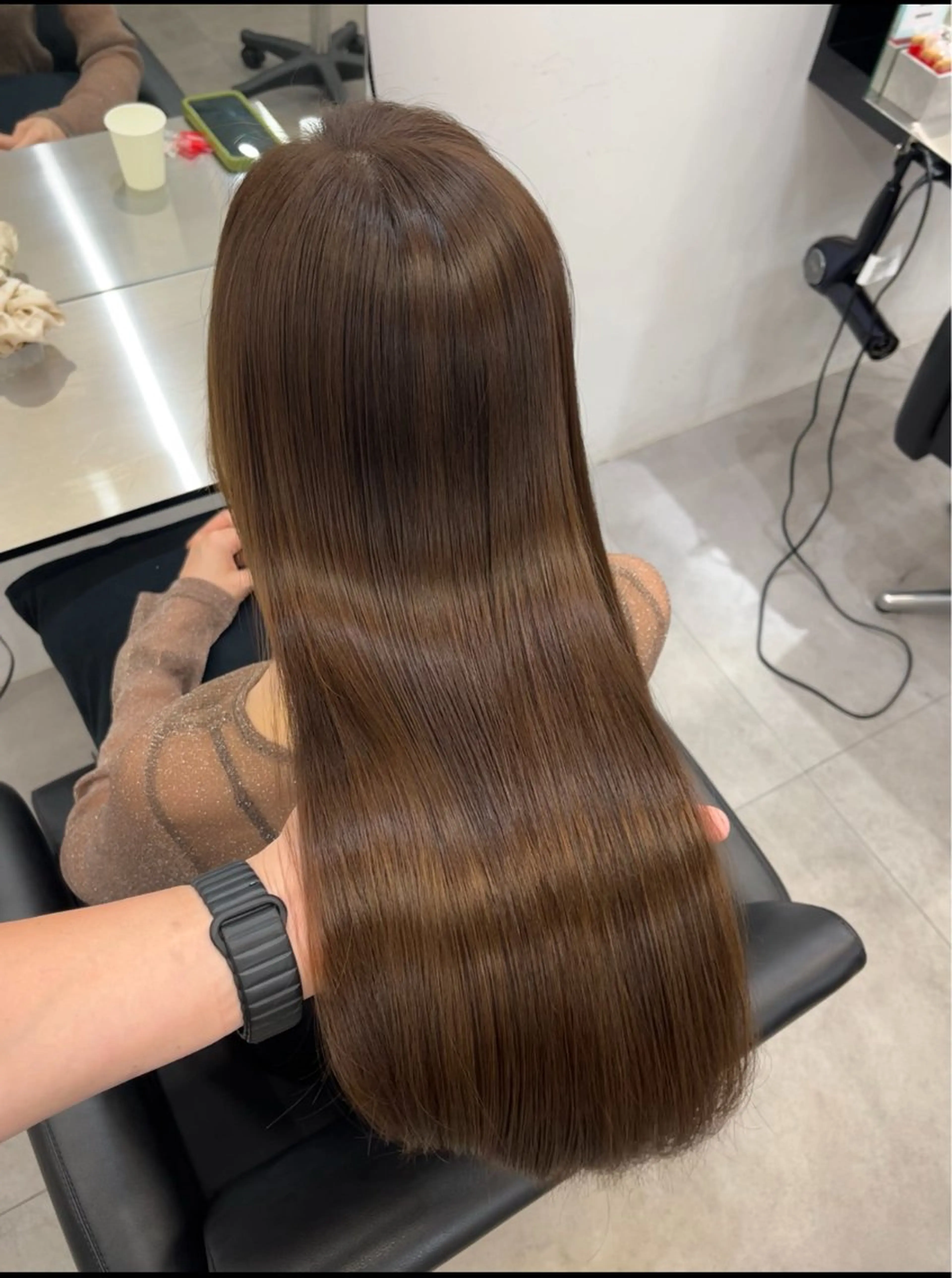 ロング カット ヘアカラー 縮毛矯正 トリートメント 髪質改善/縮毛矯正 梅田茶屋町/西尾祐作のヘアスタイル