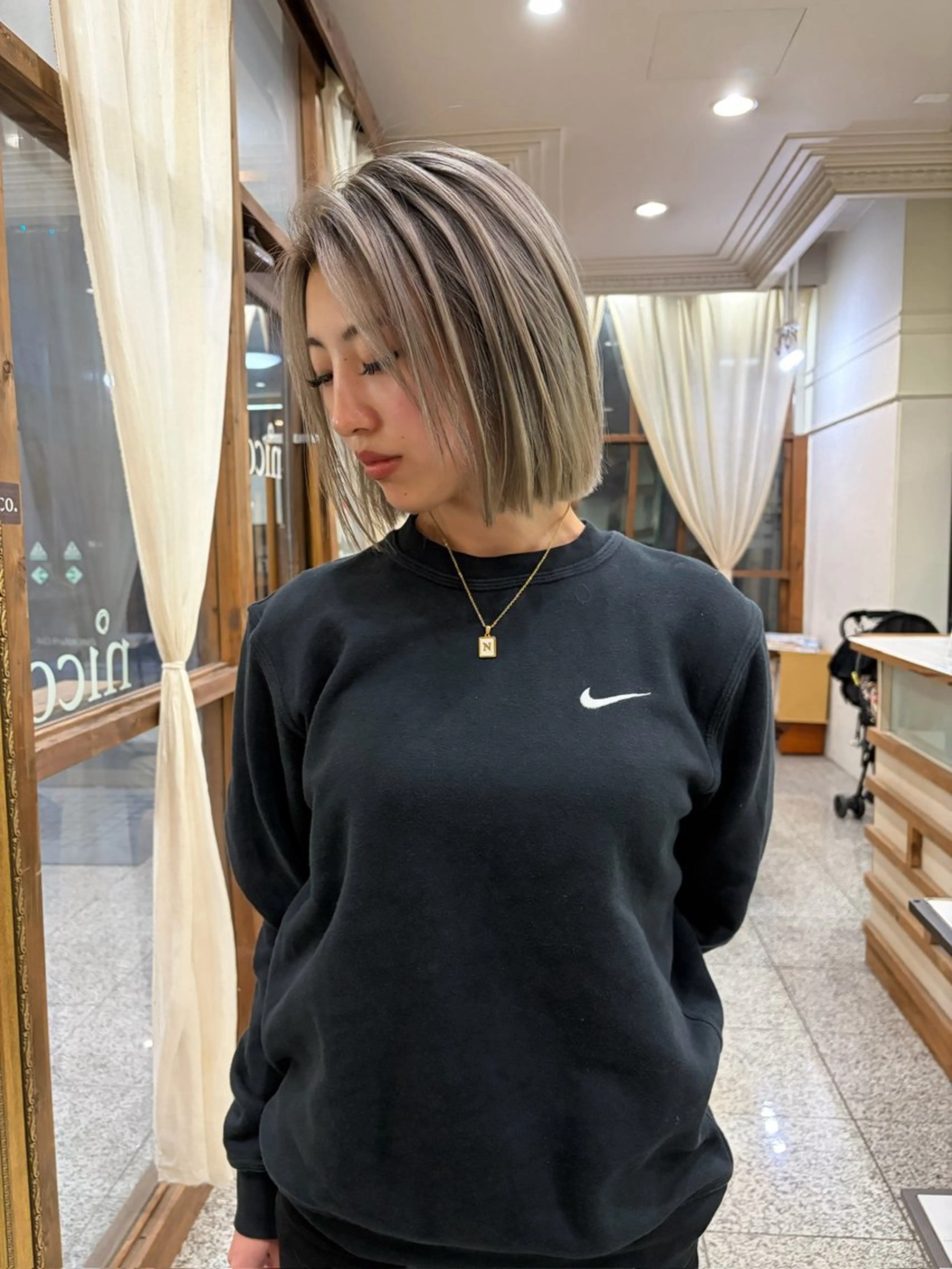 ショート カラー ボブ レイヤーカット nico所属・KANNA🩵 nico 東心斎橋のヘアスタイル