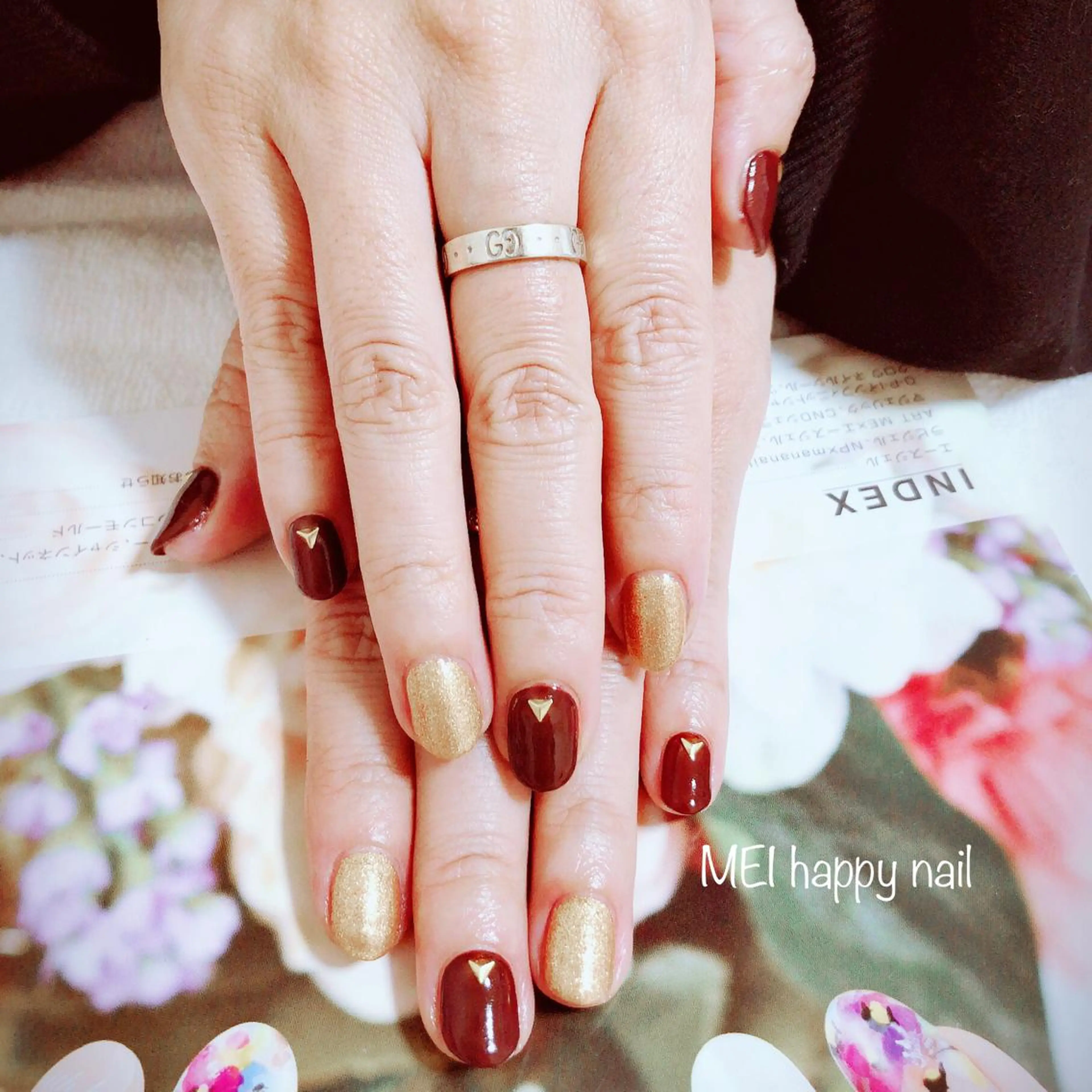 ネイル ストーンネイル 北浦和 自爪育成ケアのネイルデザイン