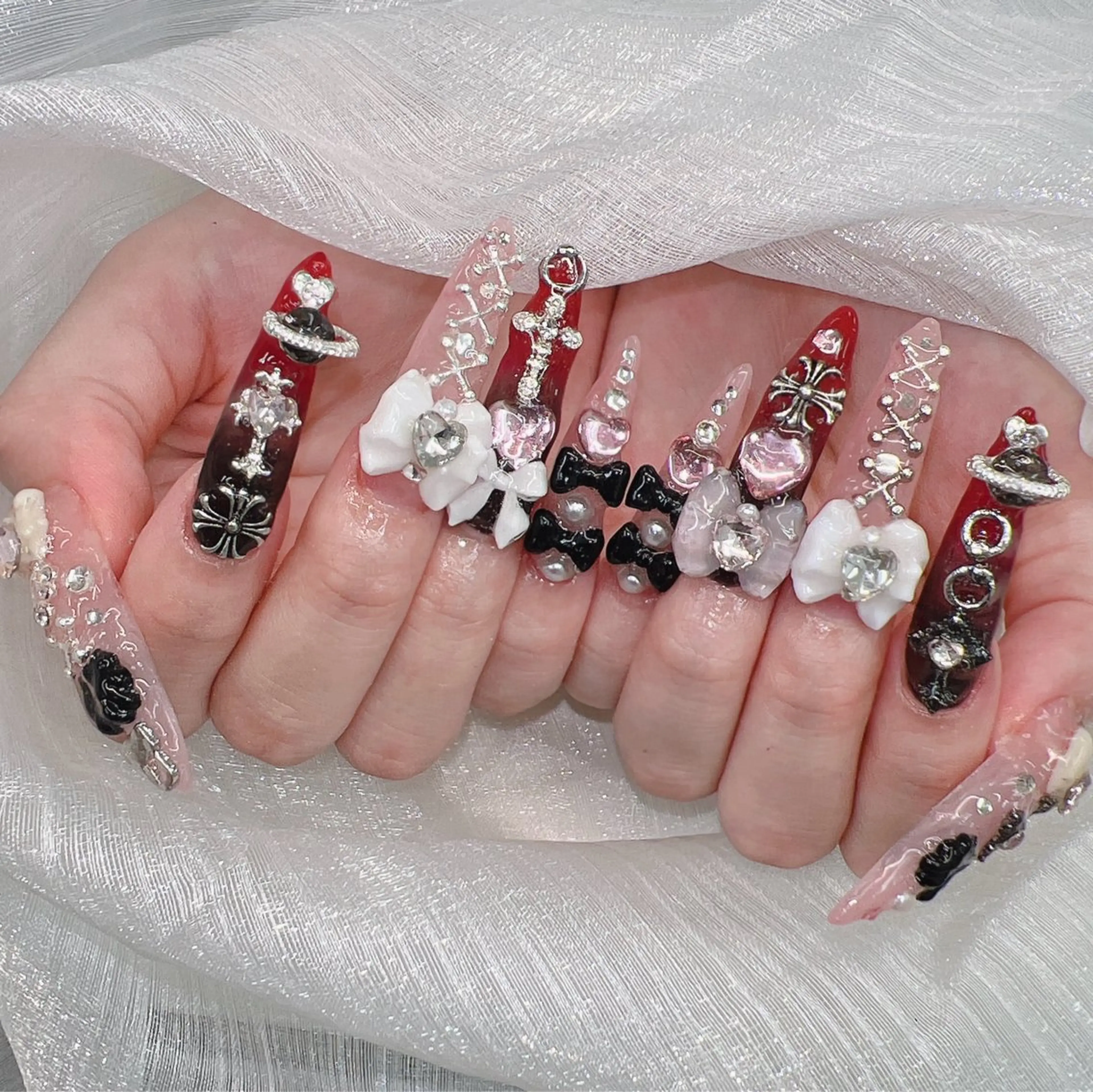 ネィルチップ10本長さ出し+ワンカラー無制限付け放題💖の写真