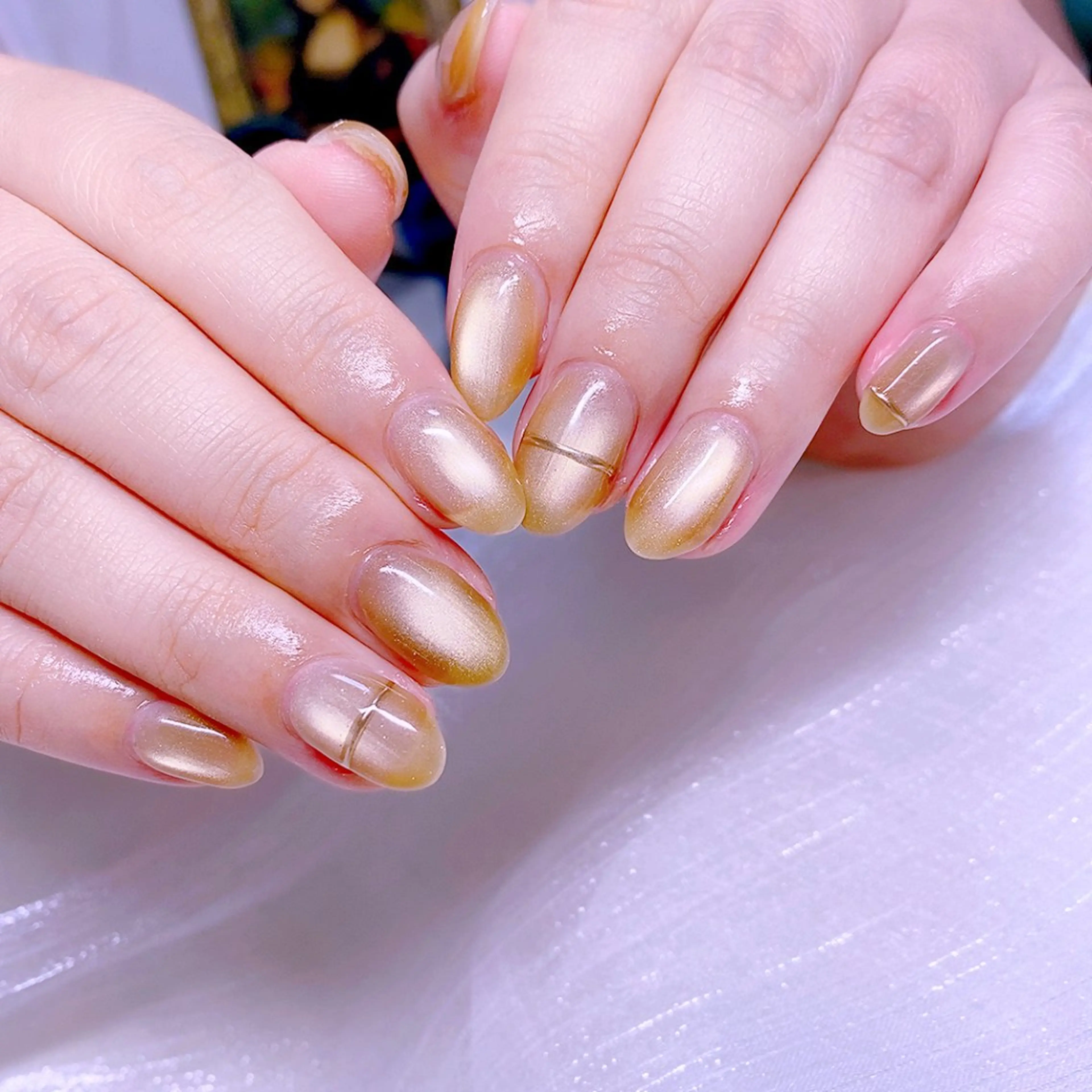 ネイル マグネットネイル ミラーネイル ニュアンスネイル シンプルネイル 夏ネイル Nail Yunaのネイルデザイン