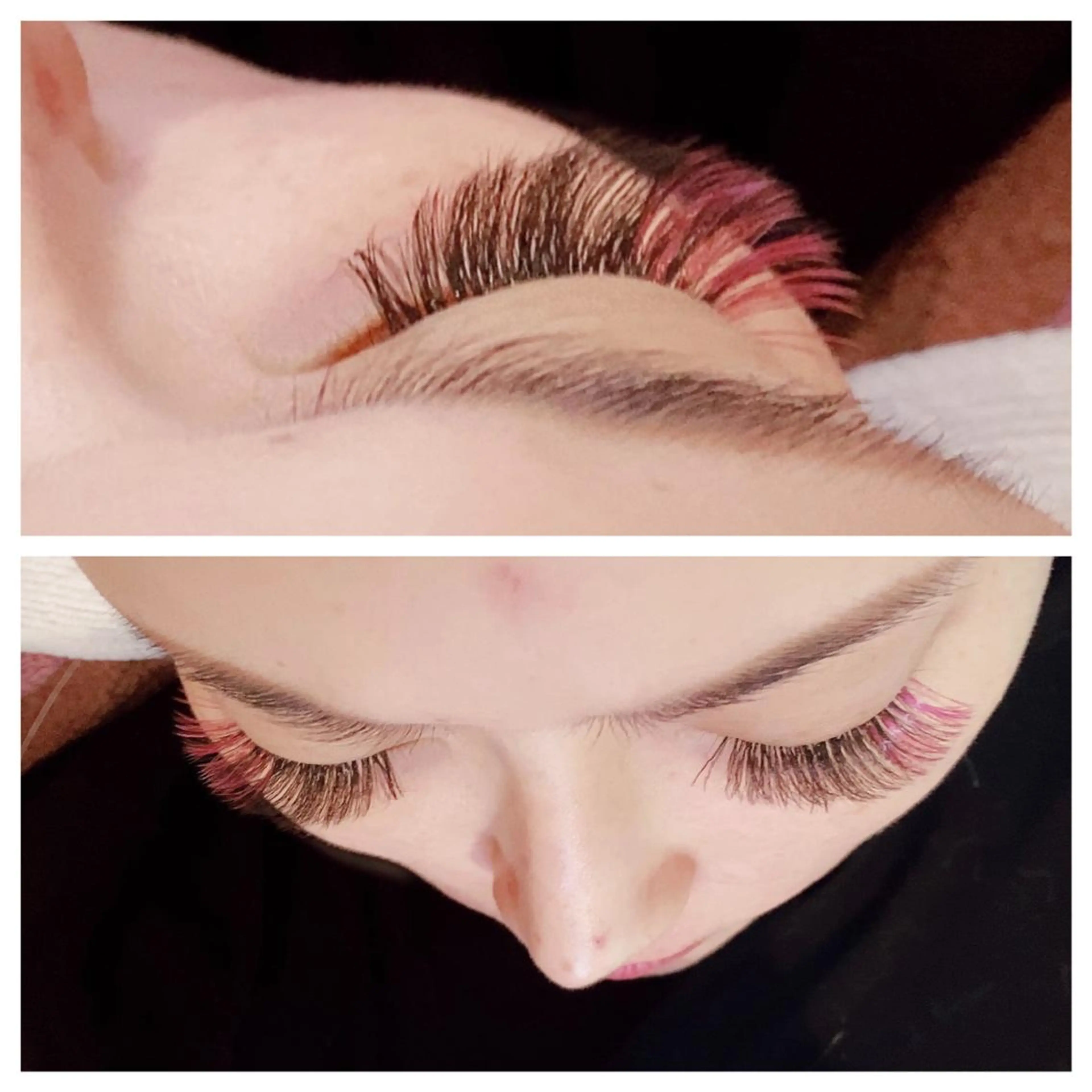 カラー パーマ ヘアアレンジ キッズ ネイル マツエク・マツパ ピンクカラー カラーマツエク ボリュームラッシュ ピンク 神山 ビューティー・アイのマツエク・マツパデザイン