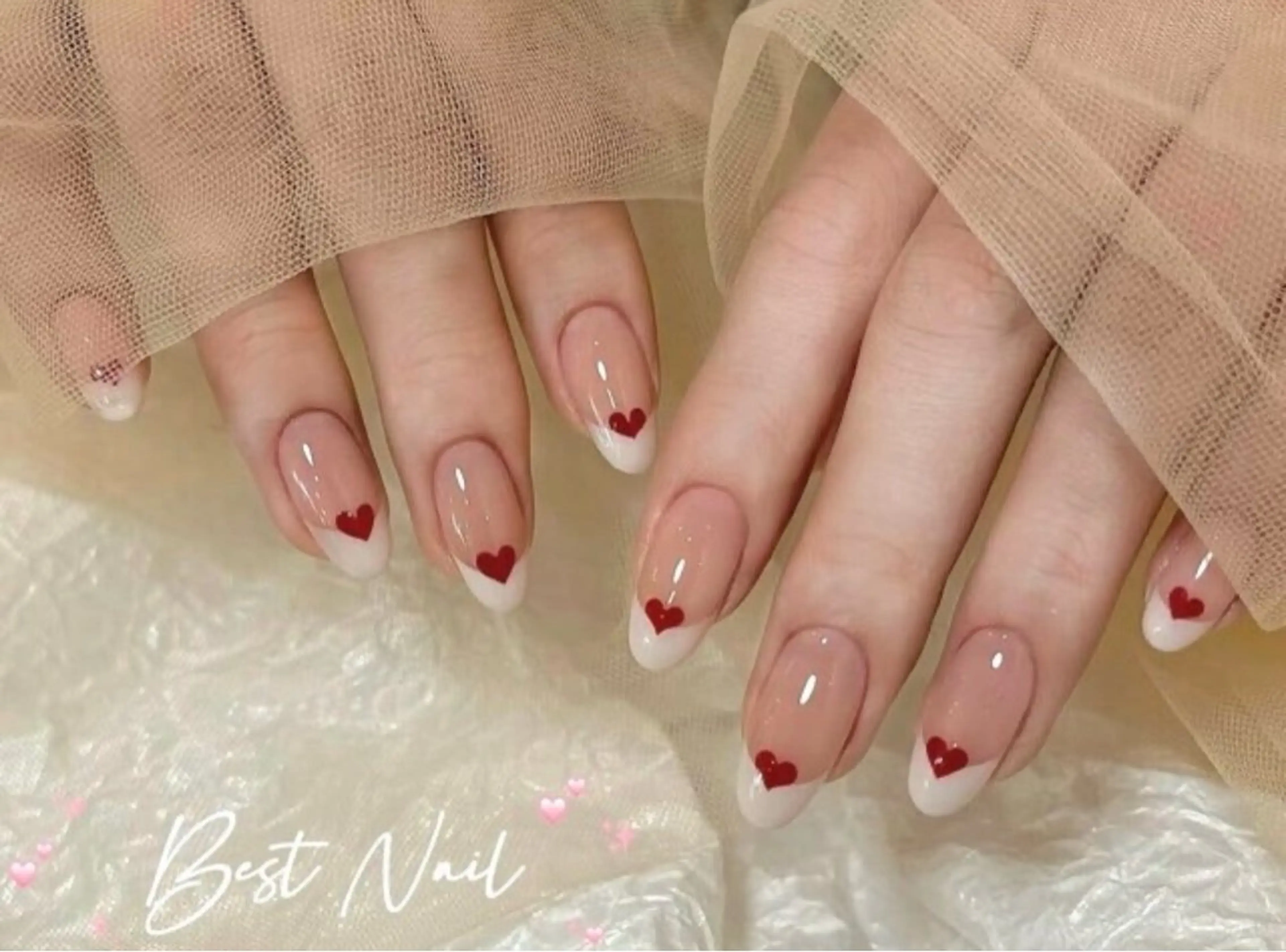 10本ハート+上品なフランチの写真