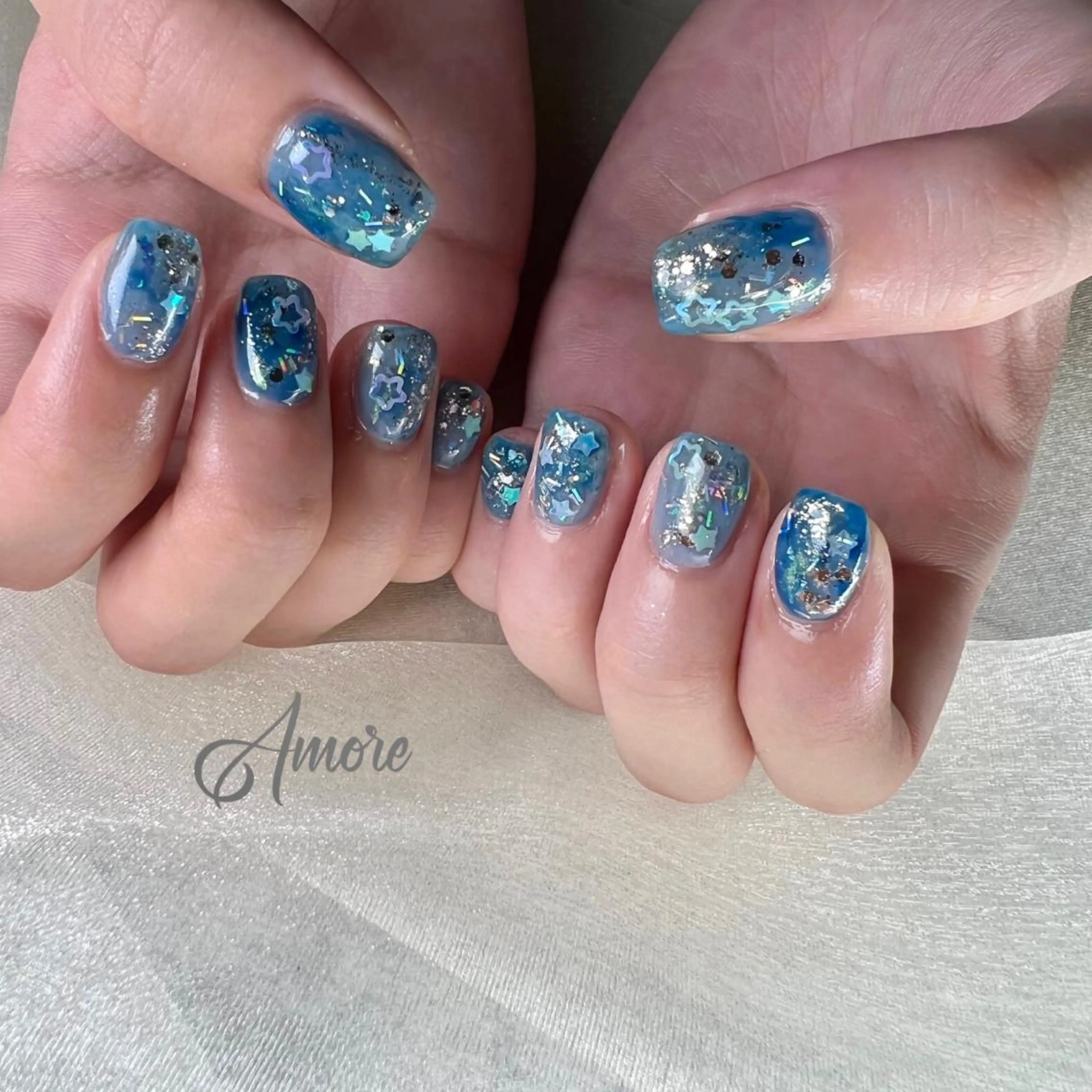 ネイル ジェルネイル 氷ネイル・うるうるネイル キラキラネイル マグネットネイル ミラーネイル You kyehwaのネイルデザイン