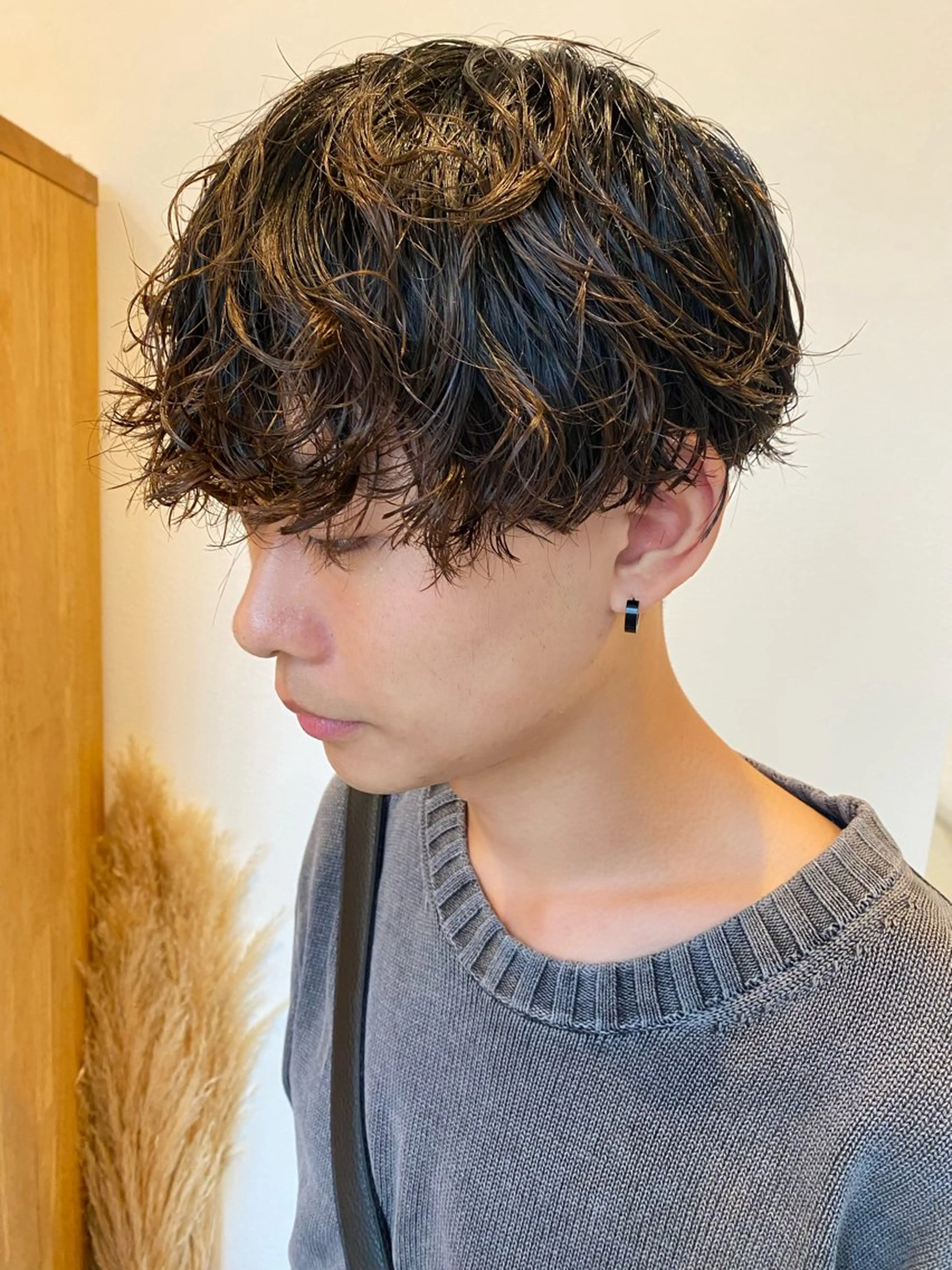 ショート カット パーマ メンズパーマ/ダウン パーマ/十文字玲音のヘアスタイル