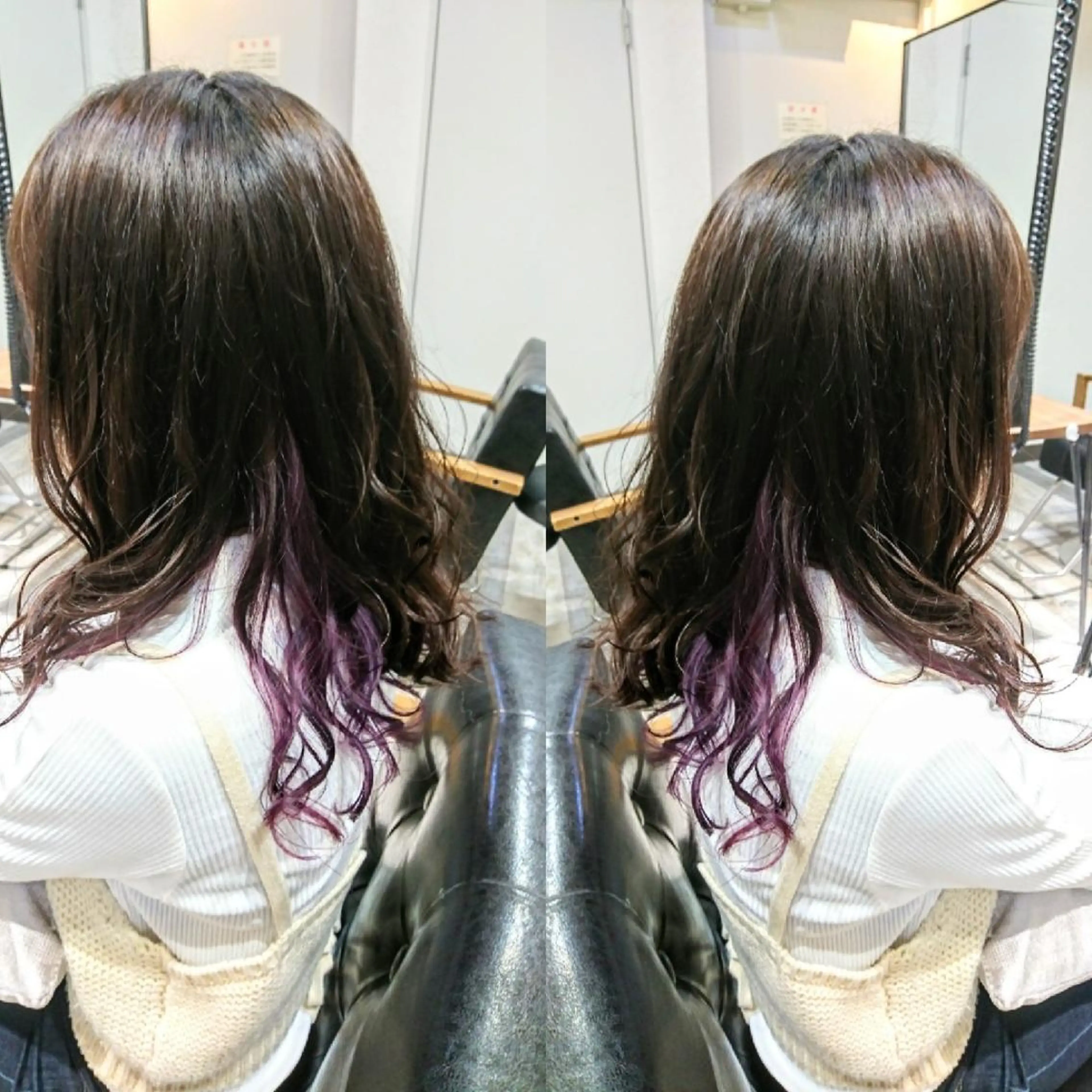 ロング カラー インナーカラー バイオレットカラー ACROあべの店所属・艶カラー/インナー /グラデ/大西小百合のヘアスタイル