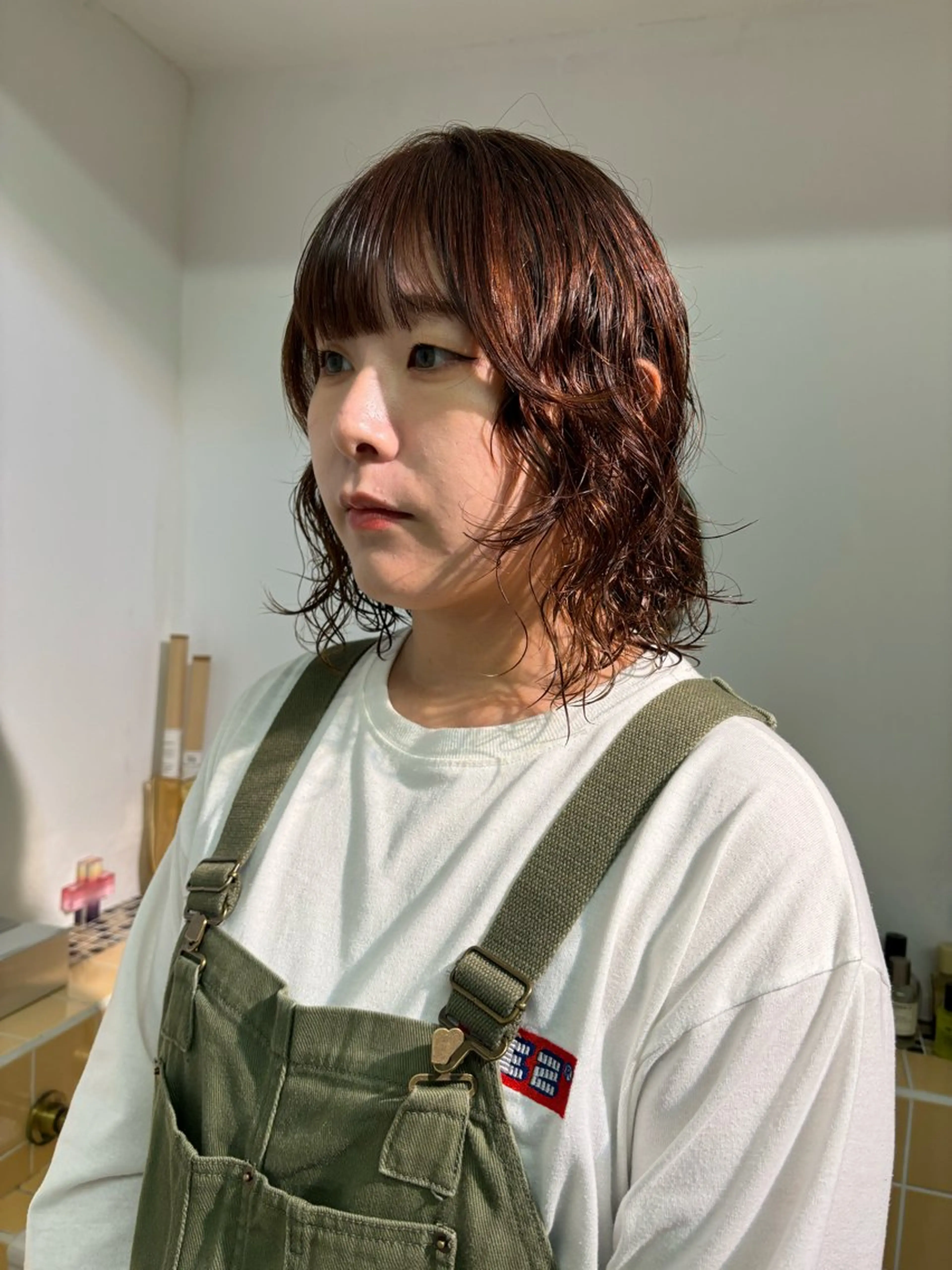 ミディアム パーマ パーマ sakura🌸 レイヤー/韓国ヘアのヘアスタイル