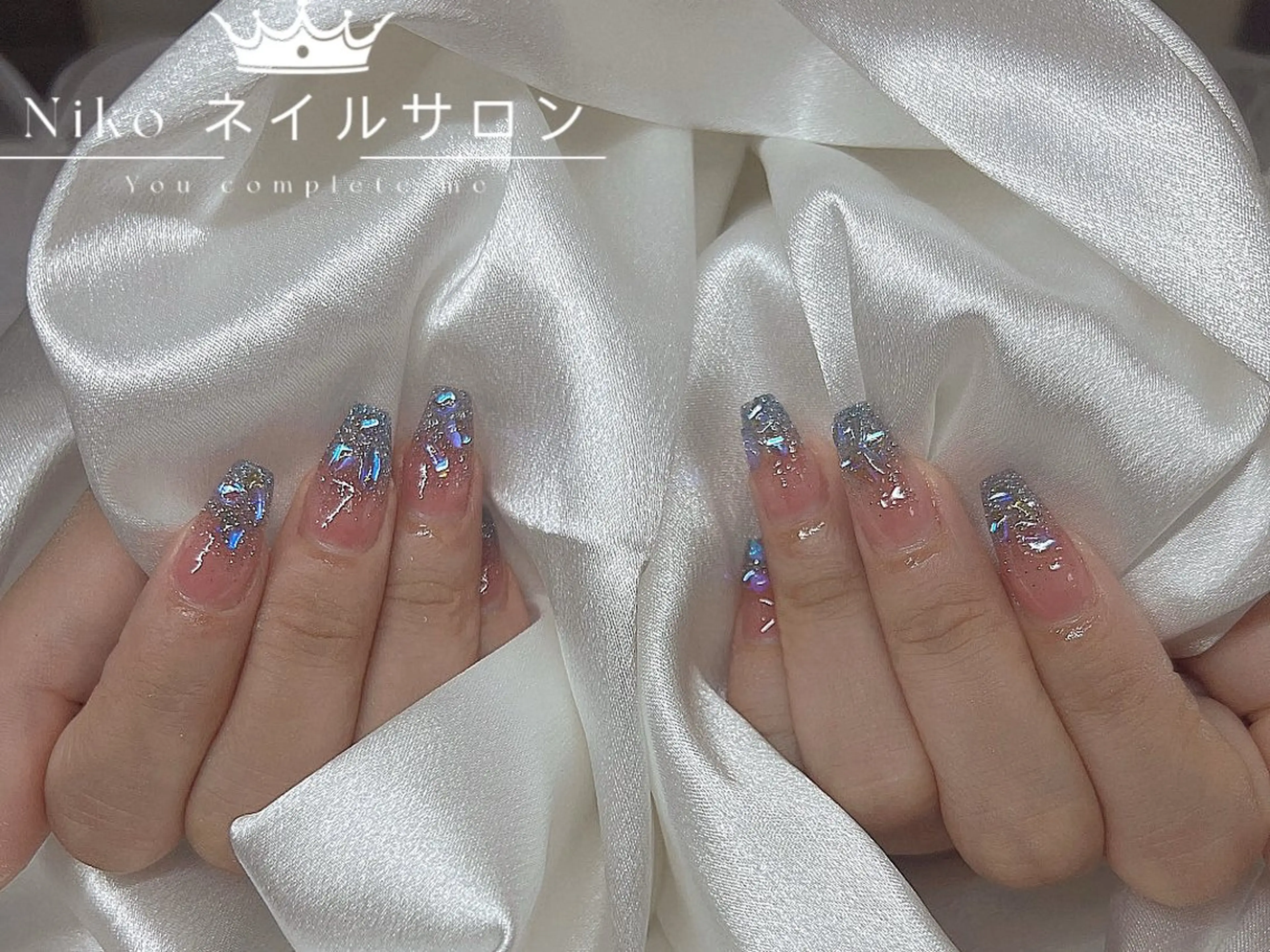ネイル チークネイル フットネイル フレンチネイル ジェルネイル ガラスフレンチ ハンドネイル Niko リンのネイルデザイン