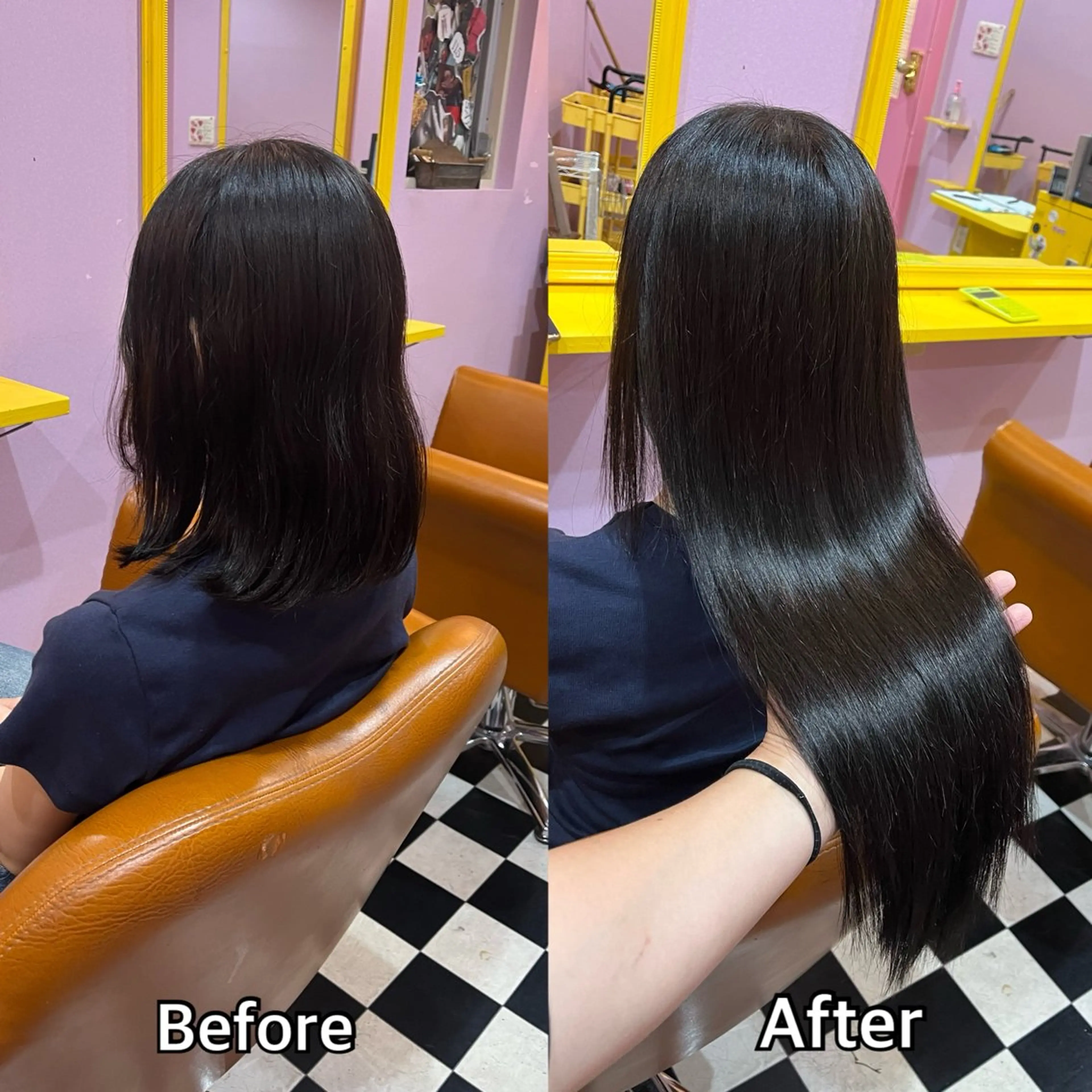 ロング シール＋ちび編み込み エクステ梅田🐨のヘアスタイル