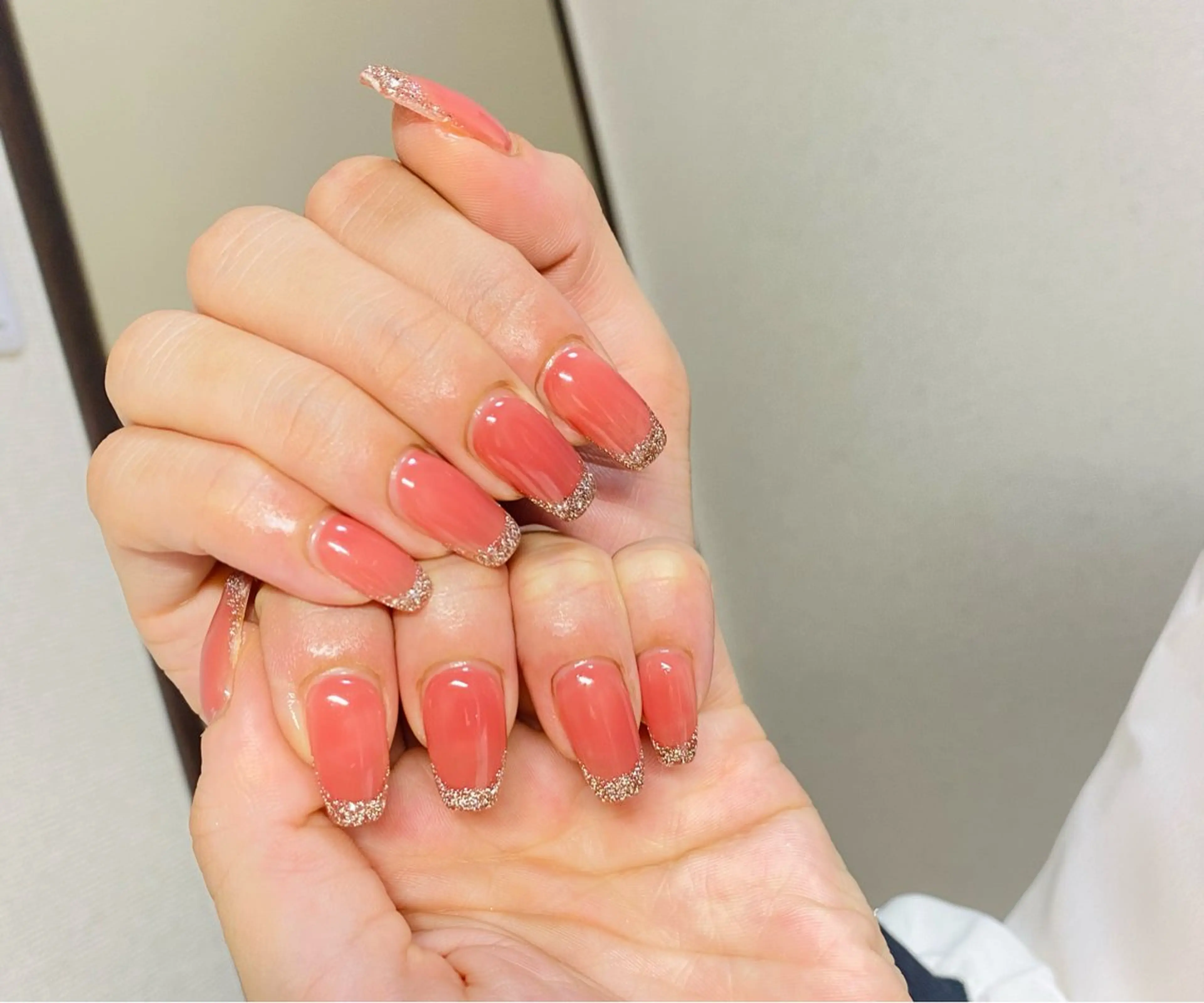 ネイル フラッシュネイル フレンチネイル スクエアネイル Nail Yunaのネイルデザイン