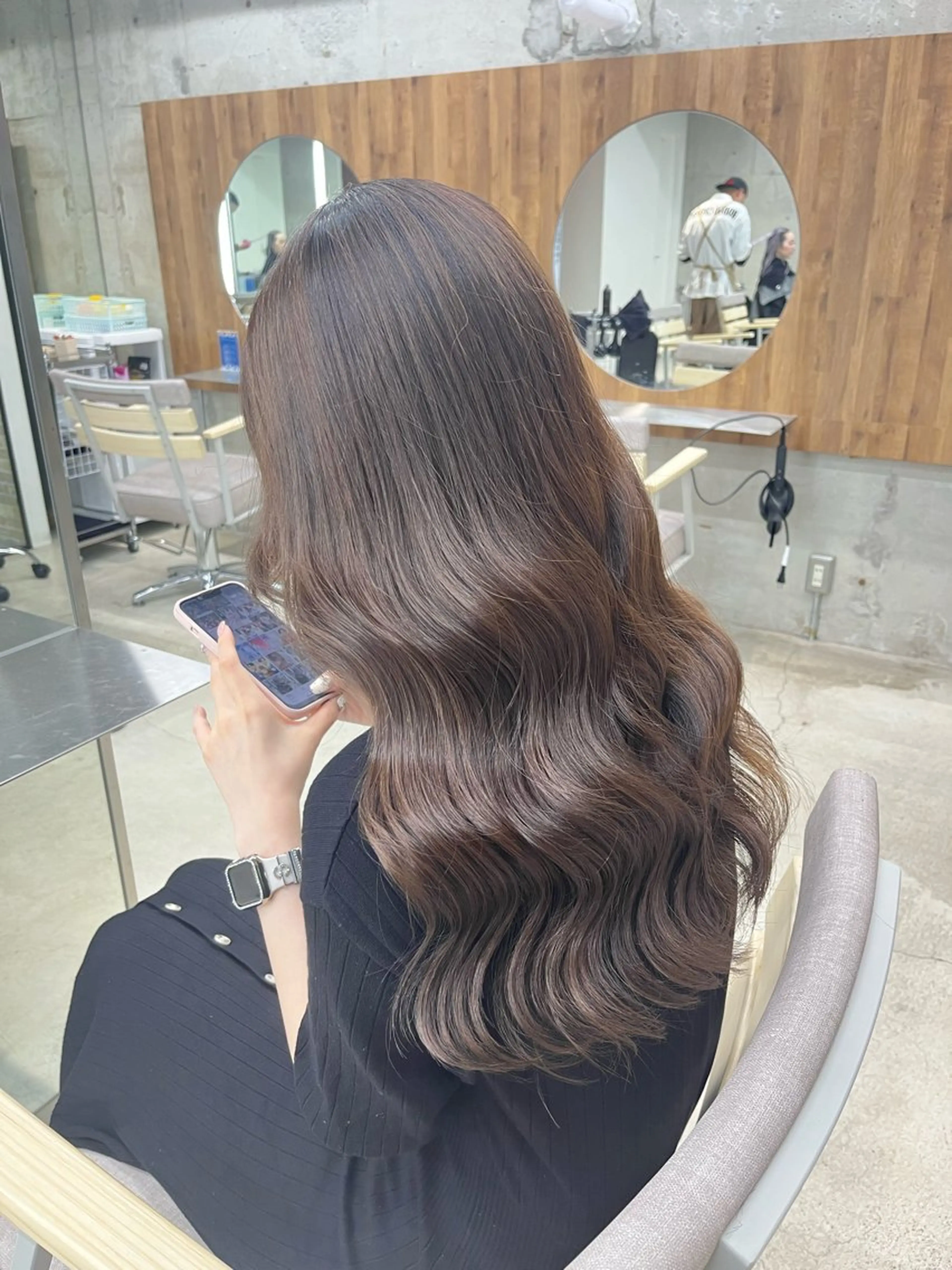 ロング カラー アッシュ 透明感カラー グレージュ メンズ特化/パーマ/ 骨格矯正カット/真人のヘアスタイル