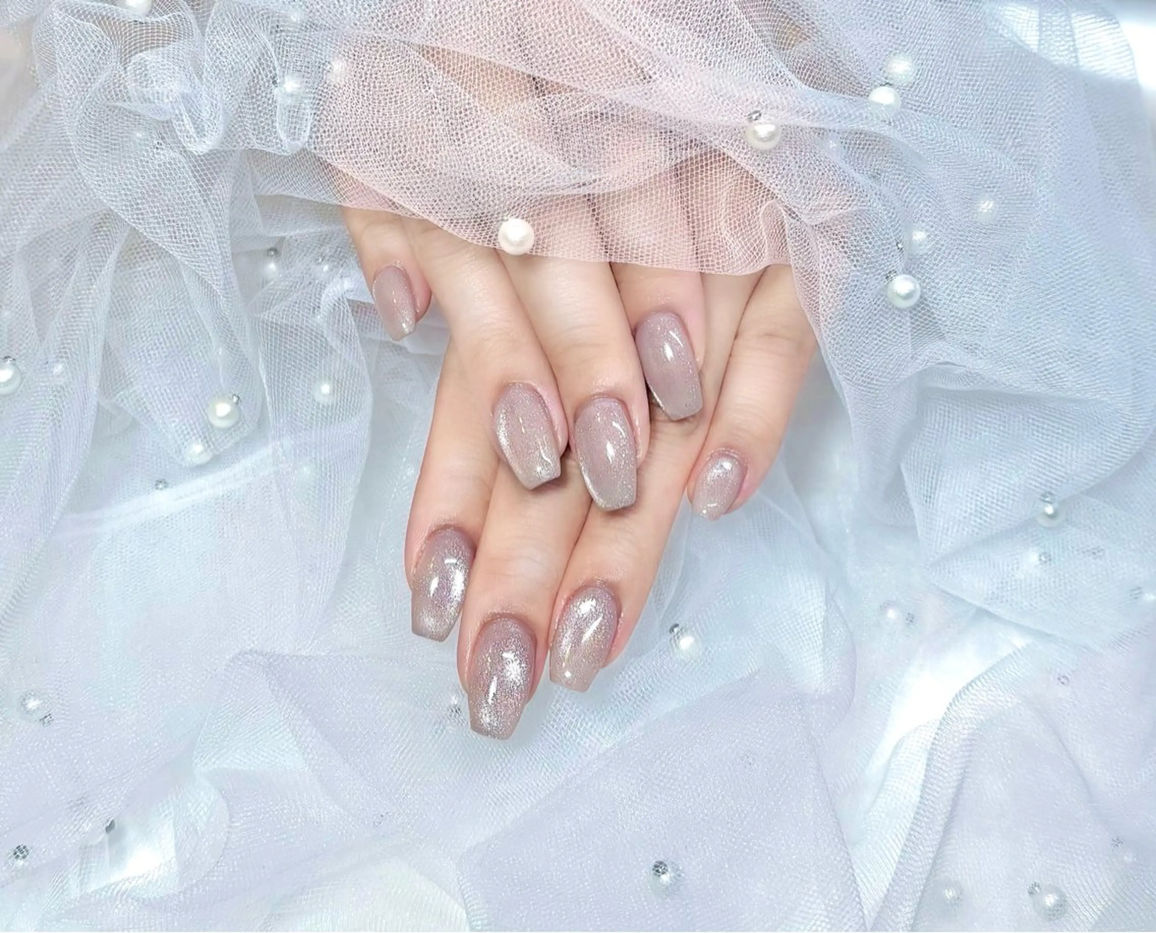 ネイル 韓国ネイル マグネットネイル オフィスネイル ワンカラーネイル ピンク Chat　noir所属・【chatnoir】 MIYUのネイルデザイン