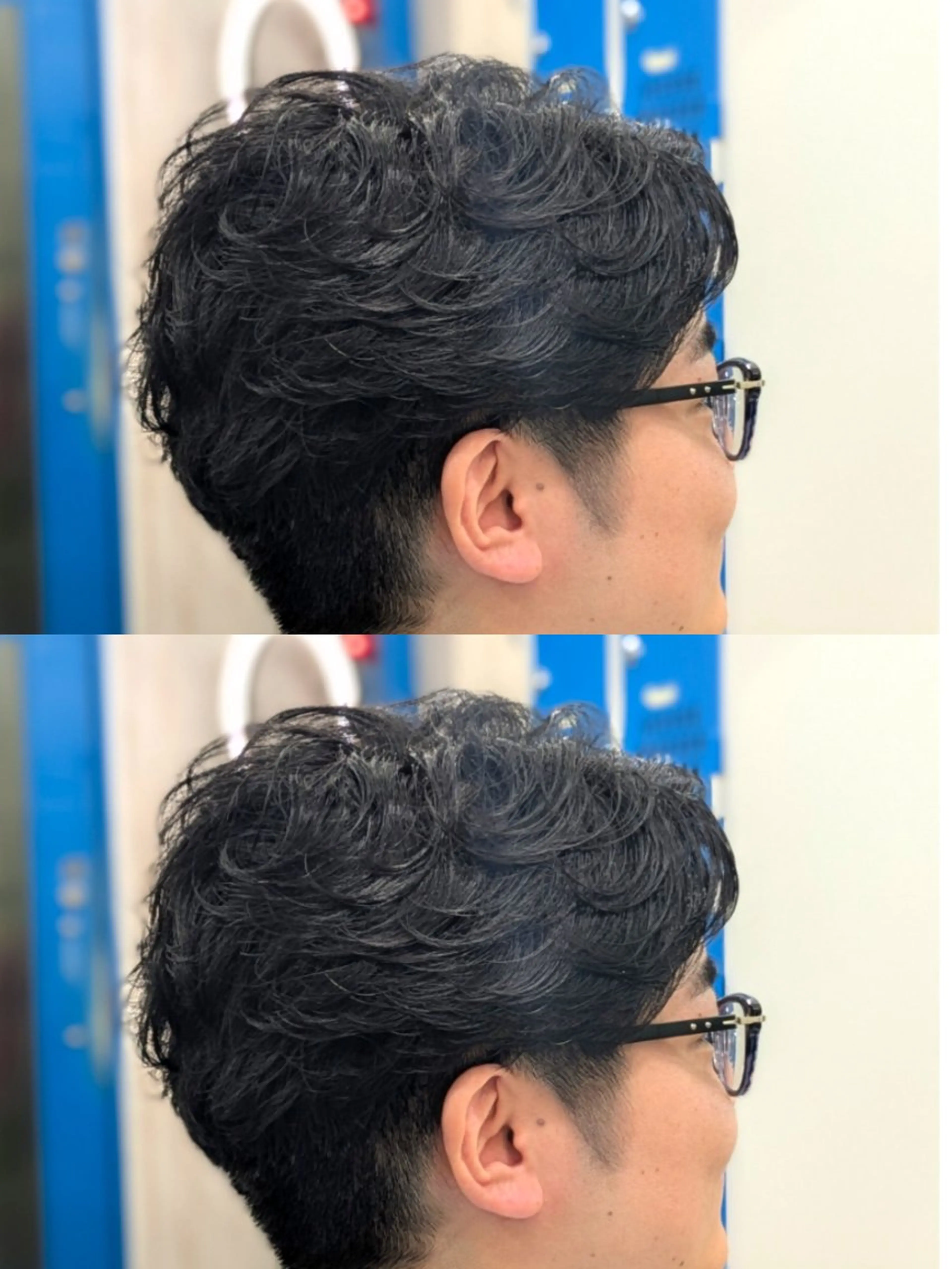 メンズ パーマ アップバング センターパート フェードカット メンズ韓国風 韓国マッシュ カット パーマ トリートメント メンズパーマ/顔周り レイヤー店長えのもとのヘアスタイル