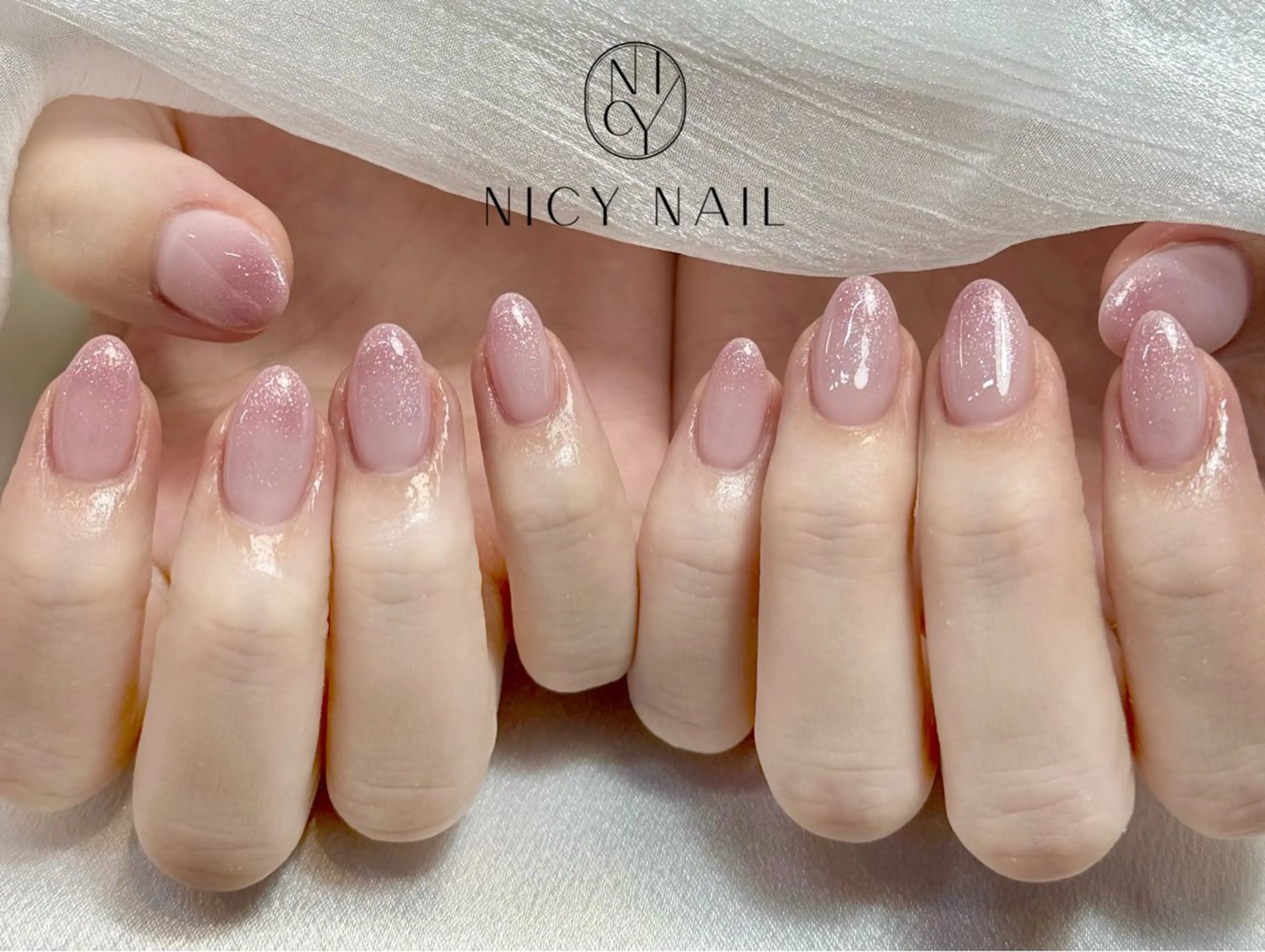 ネイル アートネイル オーロラネイル ブルー チークネイル フットネイル ハンドネイル Anna_ Nicy Nailのネイルデザイン