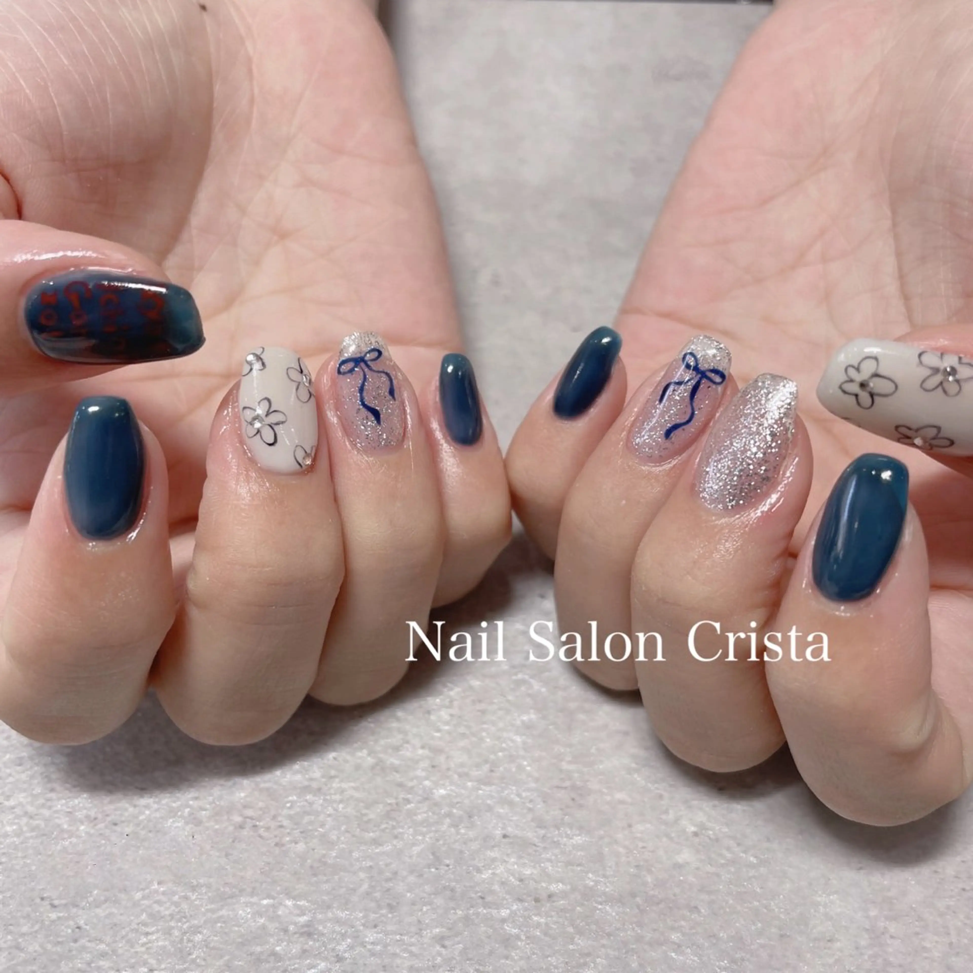 ネイル ジェルネイル パラジェル リボン CRISTA所属・CRISTA MOMOのネイルデザイン