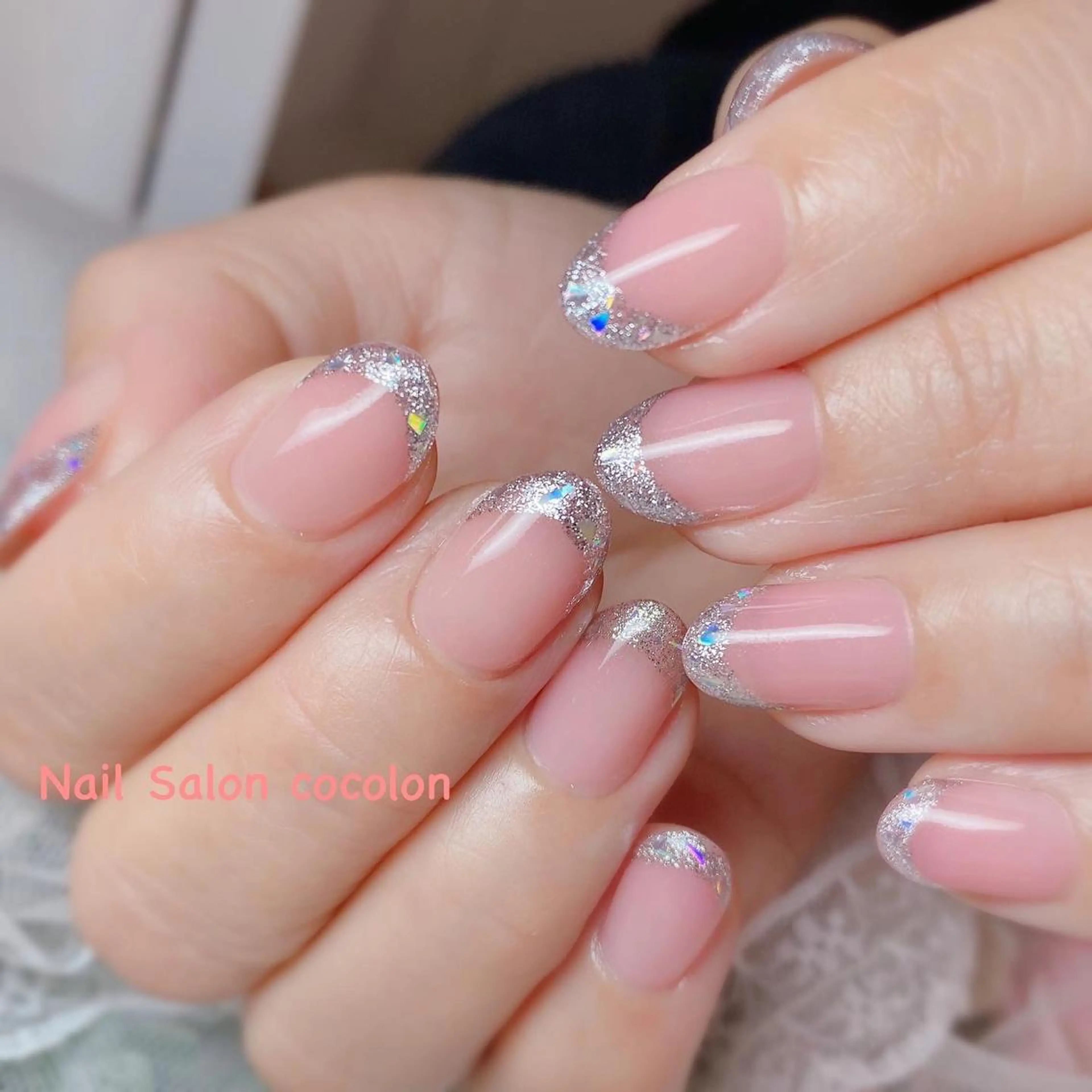 ネイル フレンチネイル ガラスフレンチ 柴崎 美幸のネイルデザイン